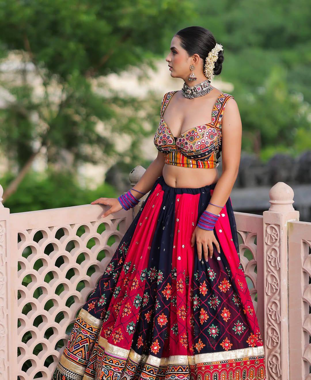 Women Designer Traditional Printed Lehenga Choli with Embroidered Dupatta