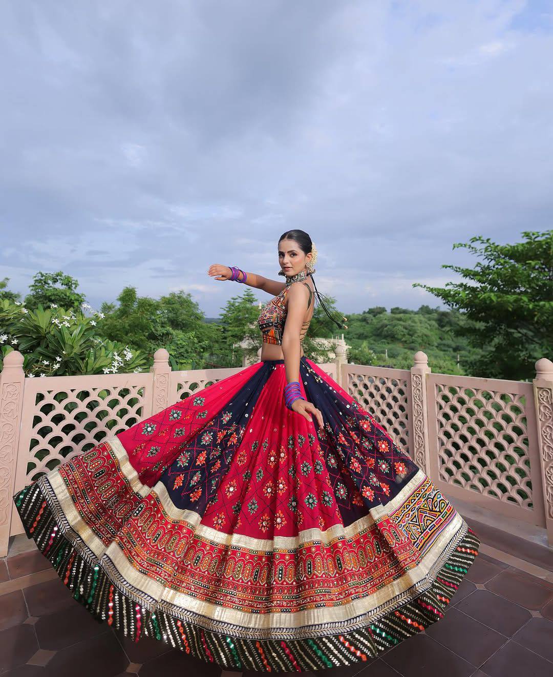 Women Designer Traditional Printed Lehenga Choli with Embroidered Dupatta