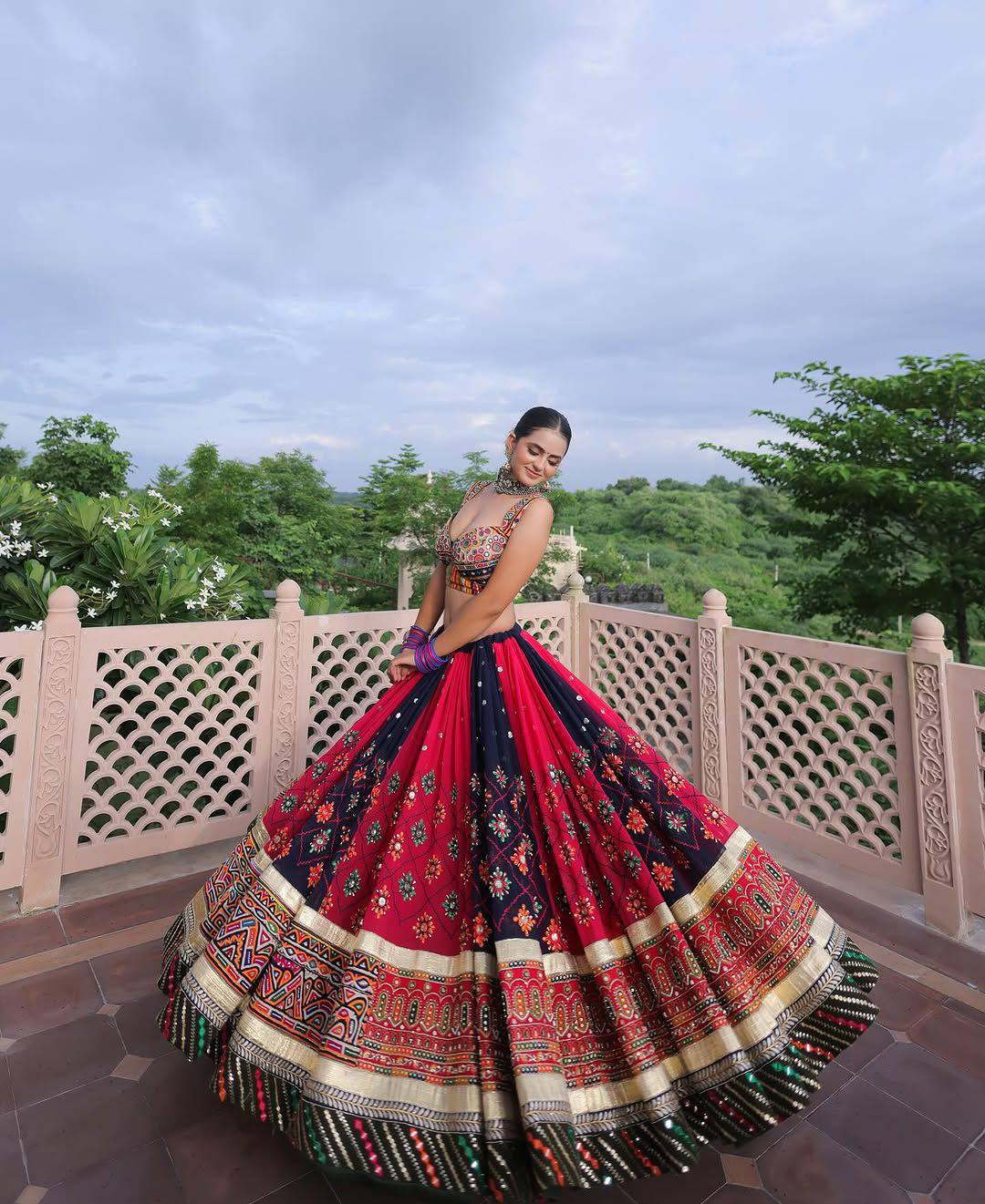 Women Designer Traditional Printed Lehenga Choli with Embroidered Dupatta