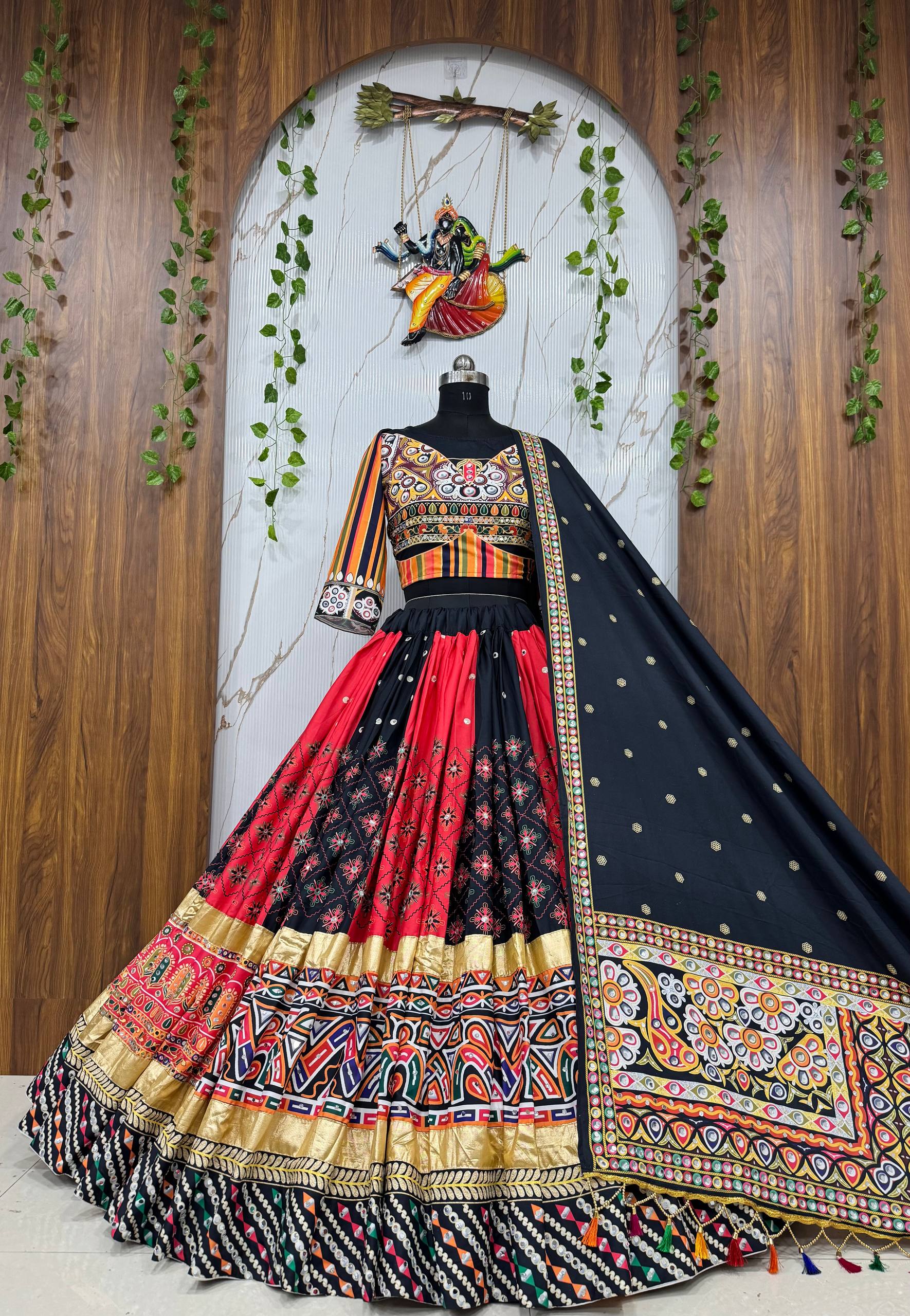 Women Designer Traditional Printed Lehenga Choli with Embroidered Dupatta