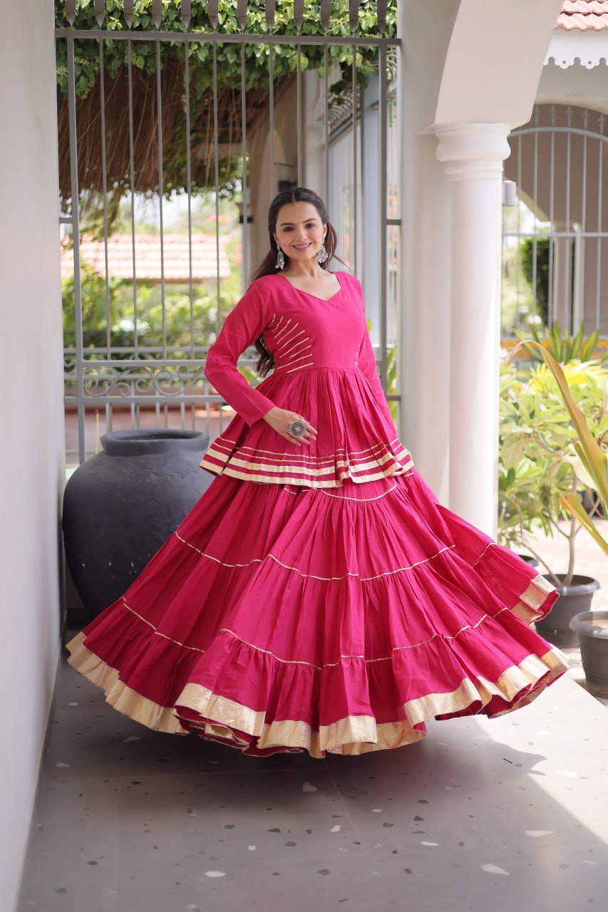 Women Designer Ivory Flared Lehenga Set with Elegant Peplum Top