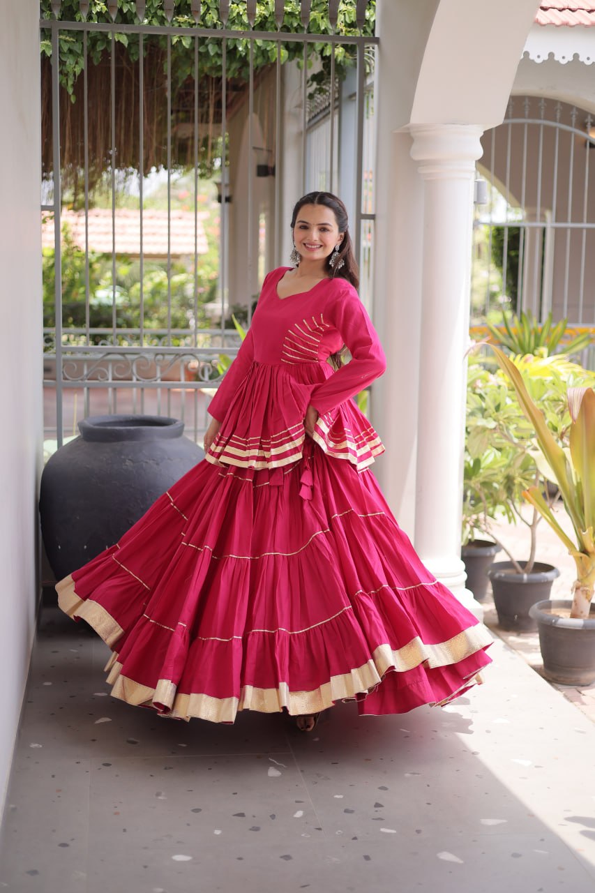 Women Designer Ivory Flared Lehenga Set with Elegant Peplum Top
