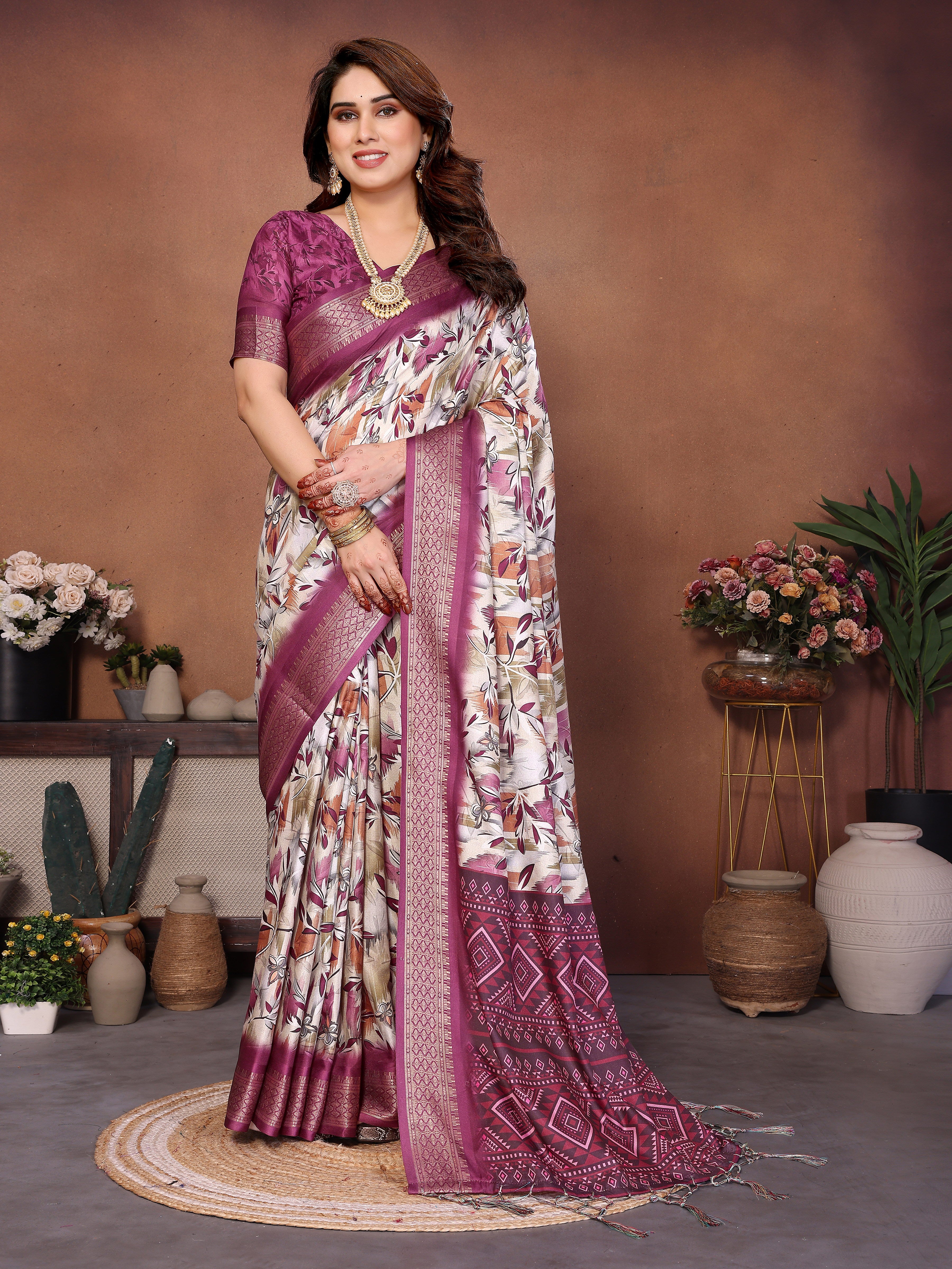 Women Premium Cotton Silk Digital Print Saree