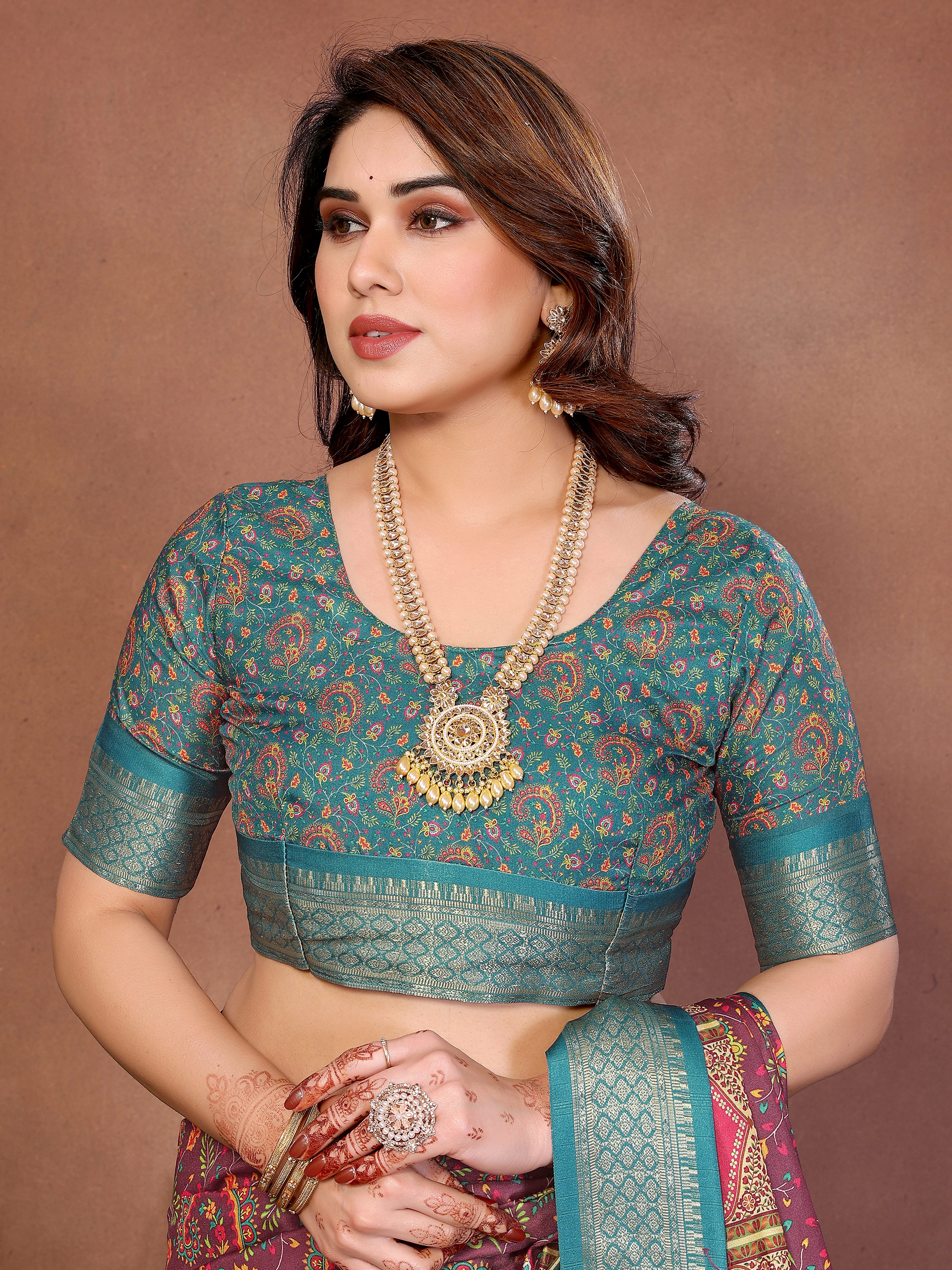 Women Premium Cotton Silk Digital Print Saree