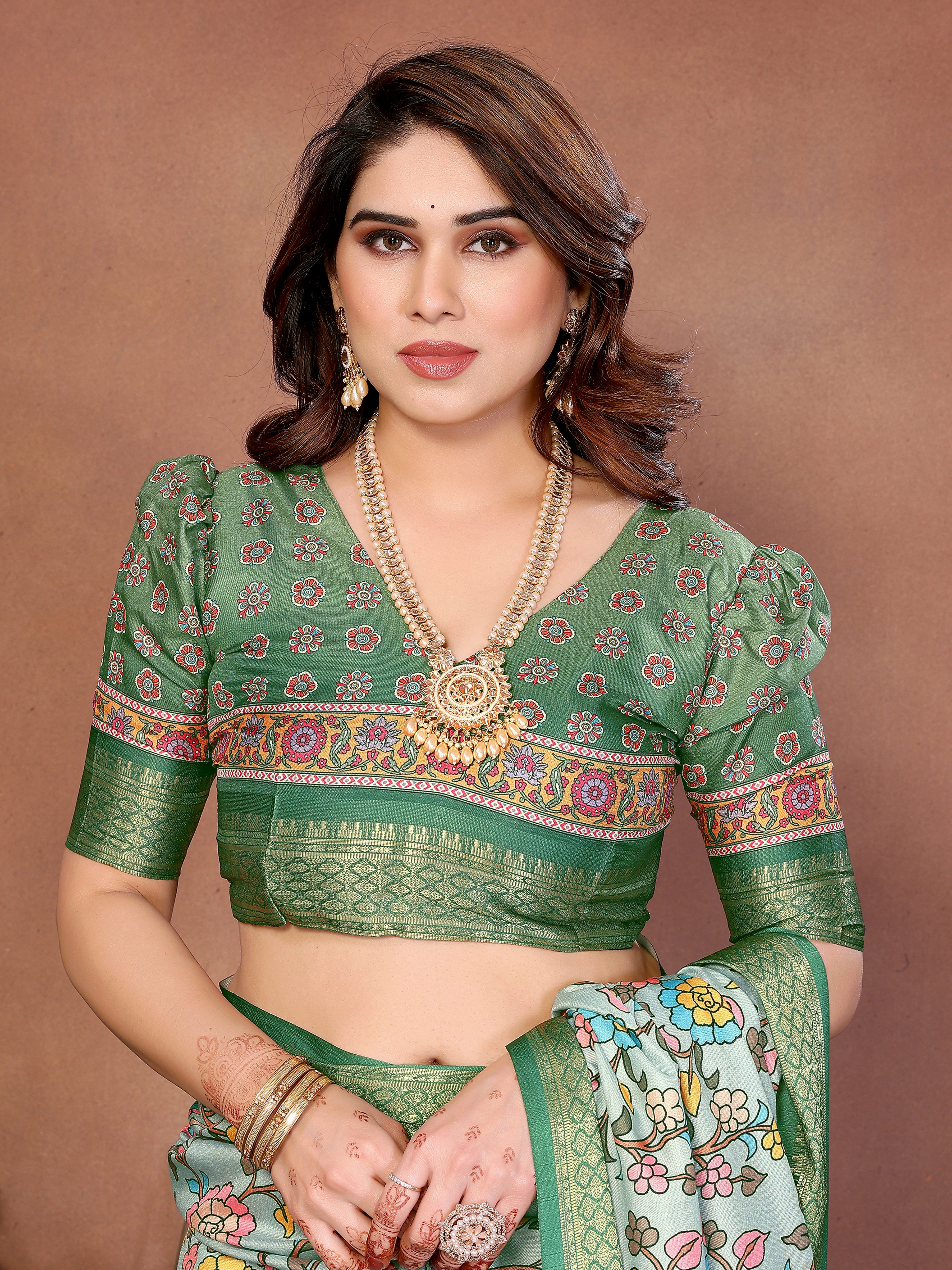Women Premium Cotton Silk Digital Print Saree