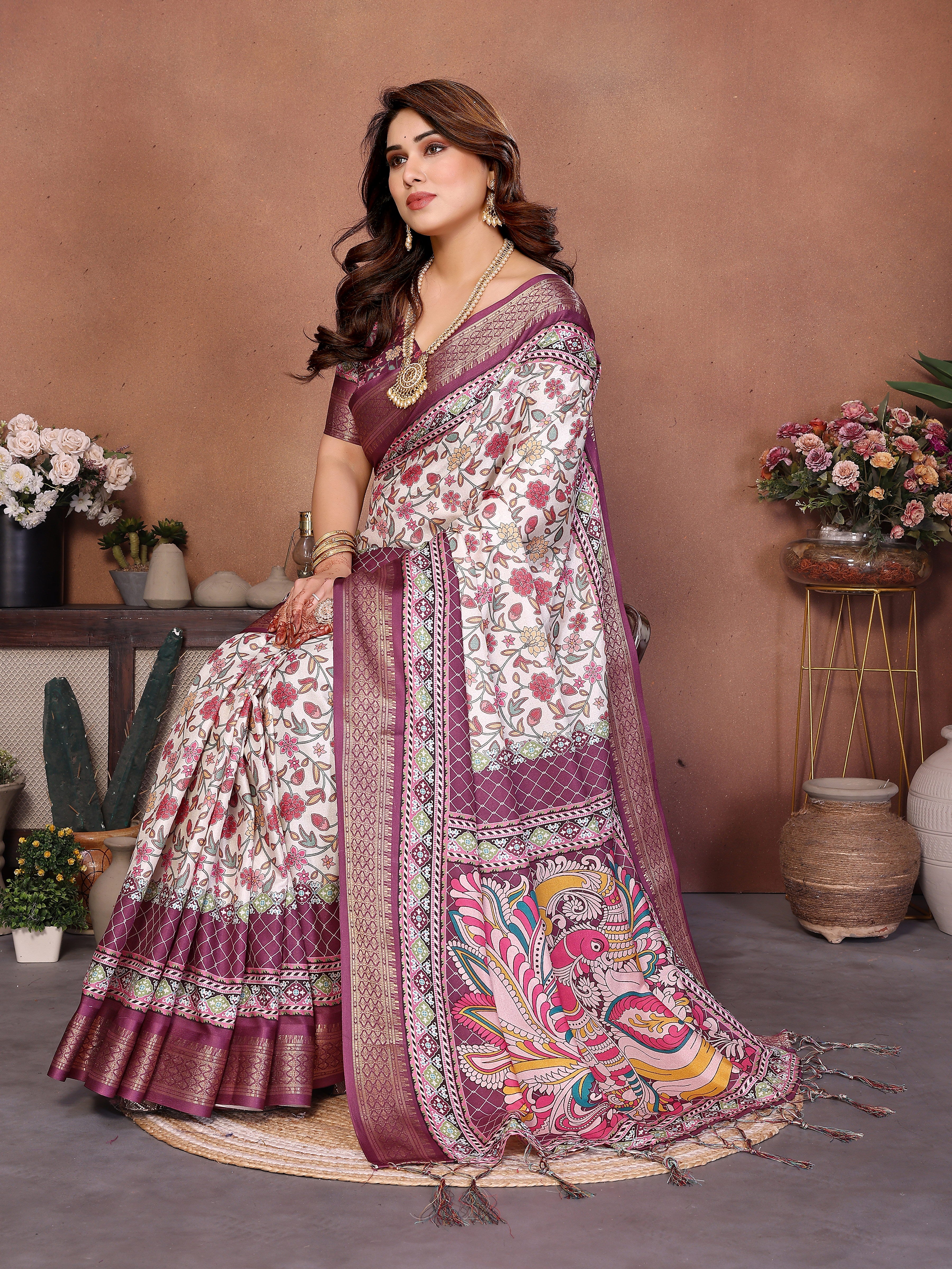 Women Premium Cotton Silk Digital Print Saree