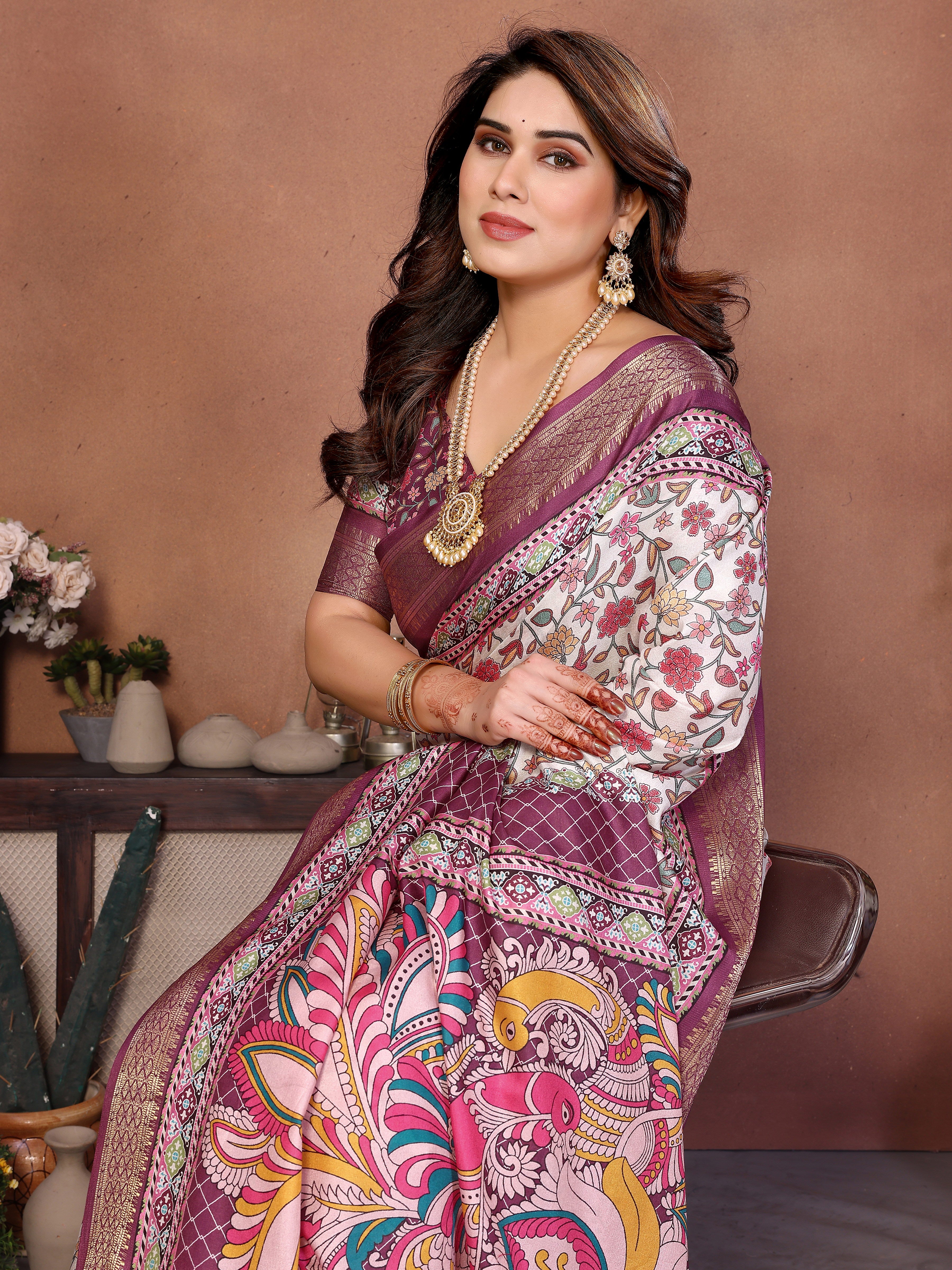 Women Premium Cotton Silk Digital Print Saree