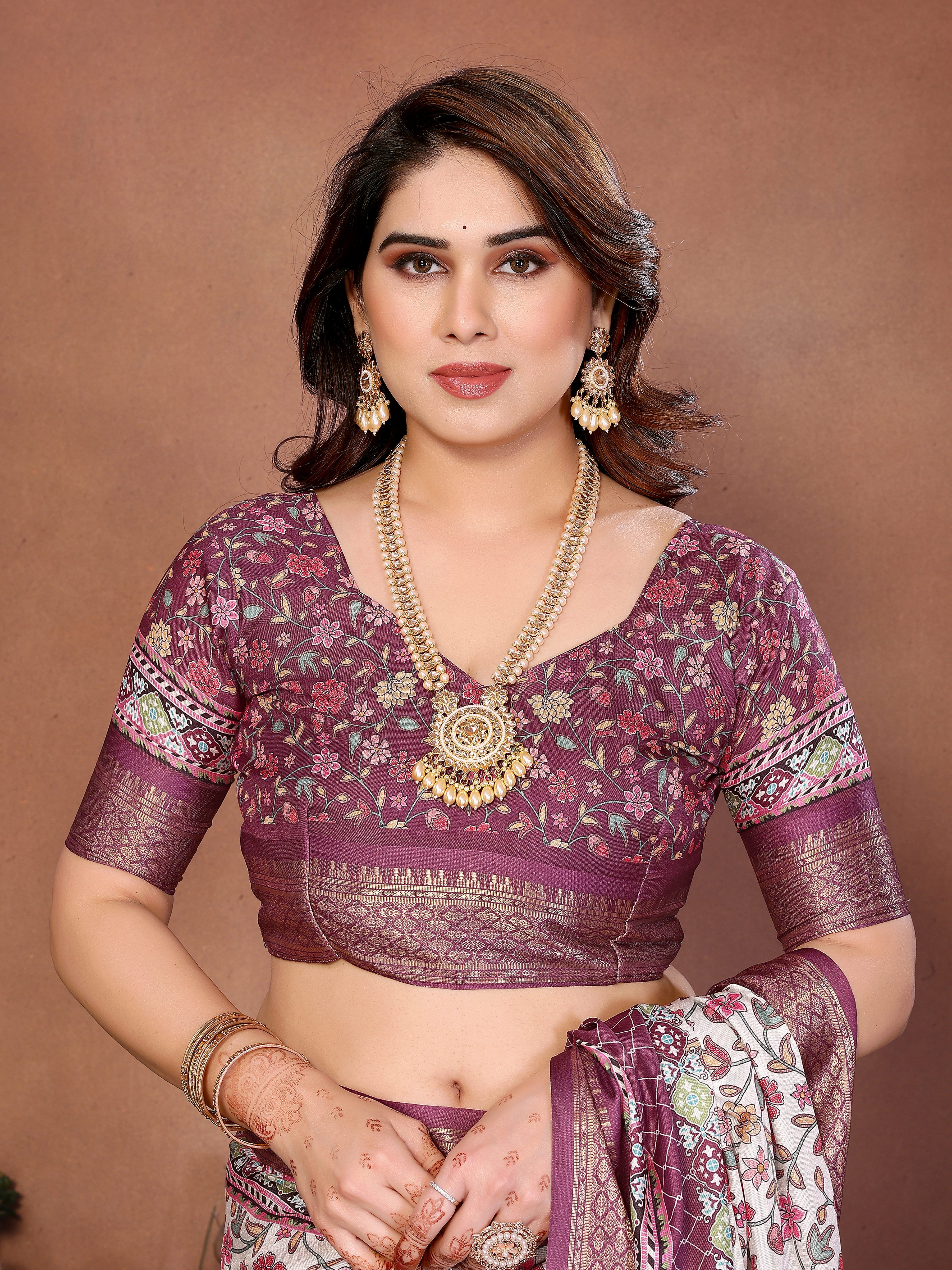 Women Premium Cotton Silk Digital Print Saree
