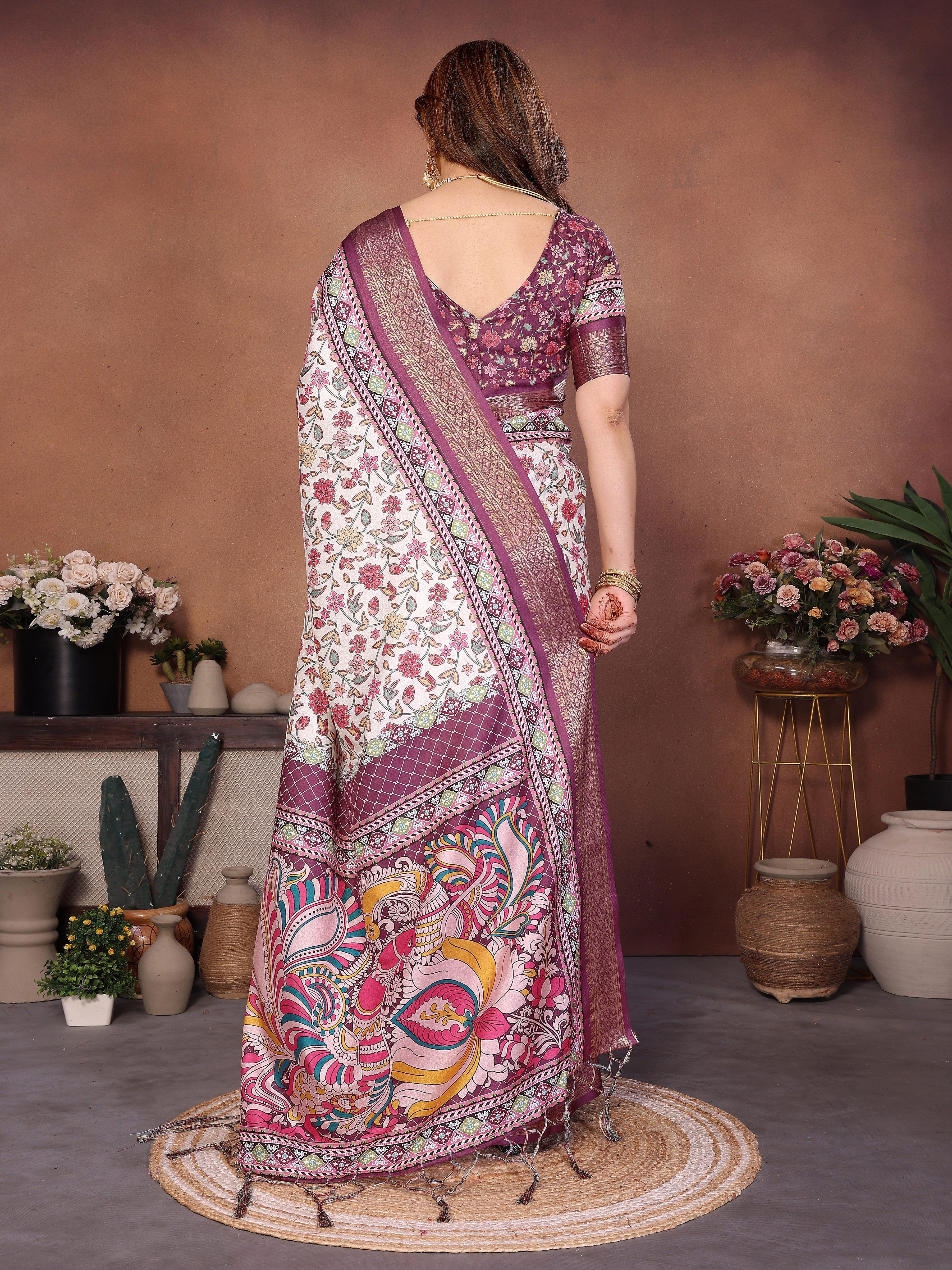 Women Premium Cotton Silk Digital Print Saree
