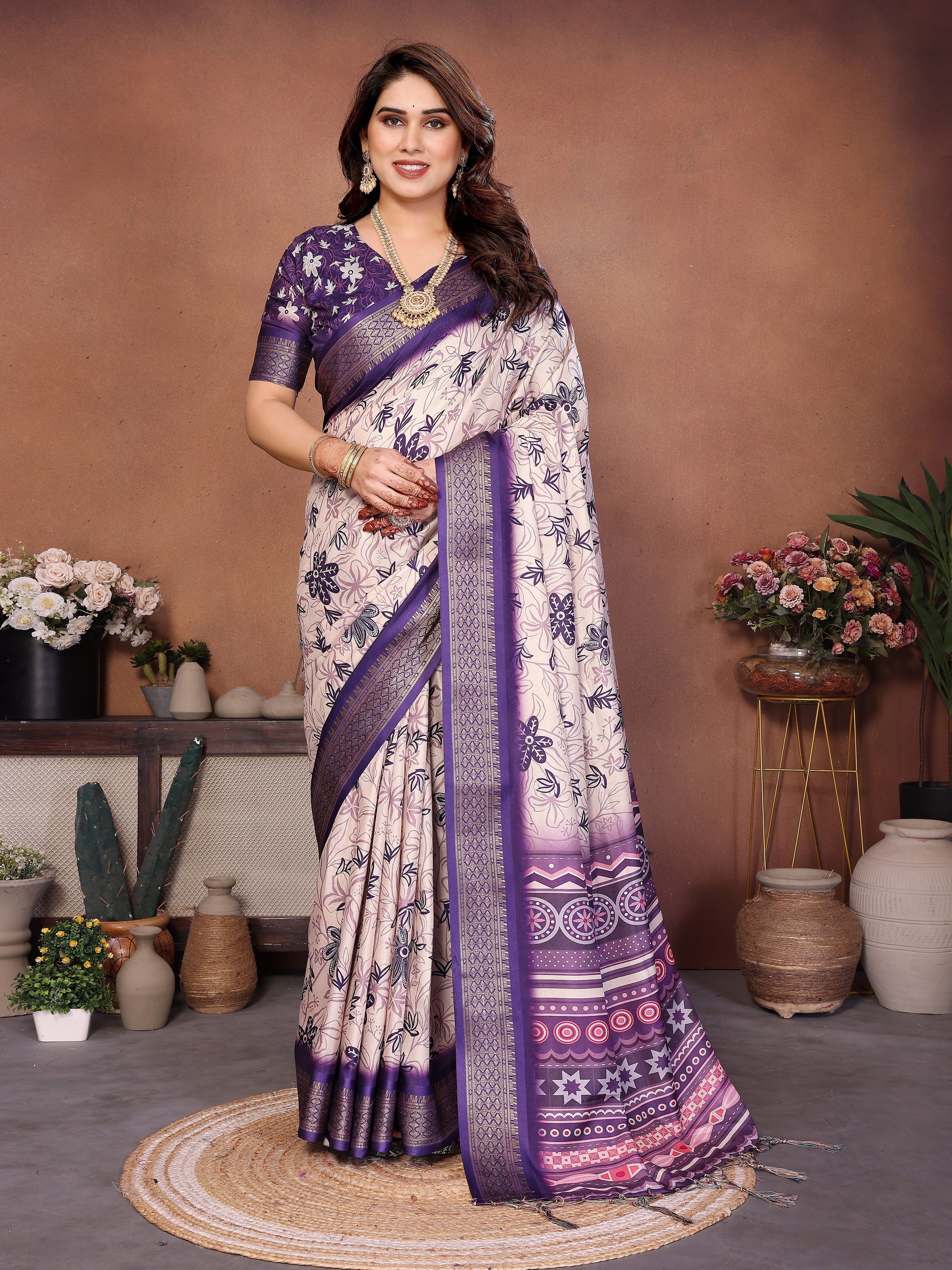 Women Premium Cotton Silk Digital Print Saree