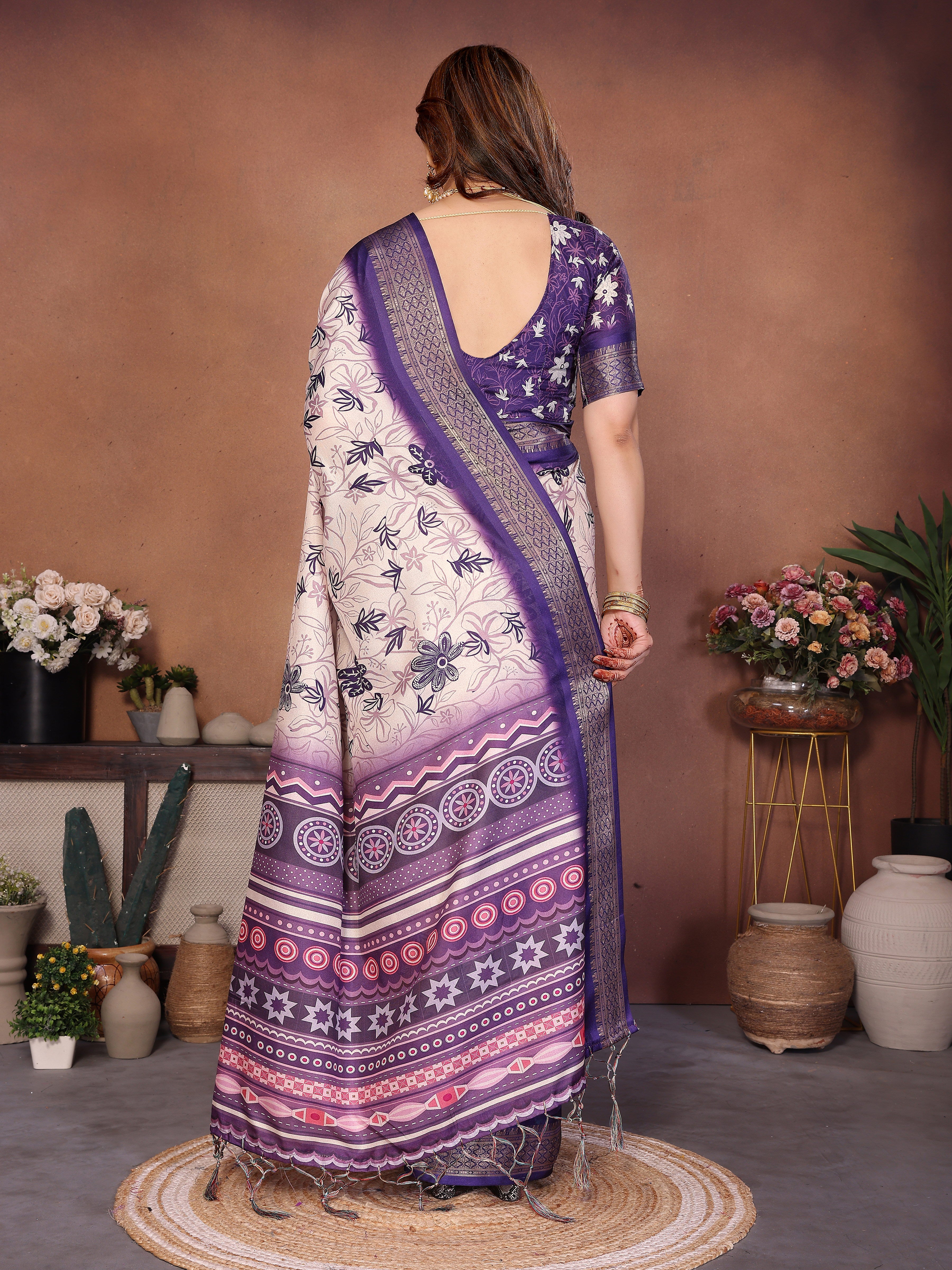 Women Premium Cotton Silk Digital Print Saree