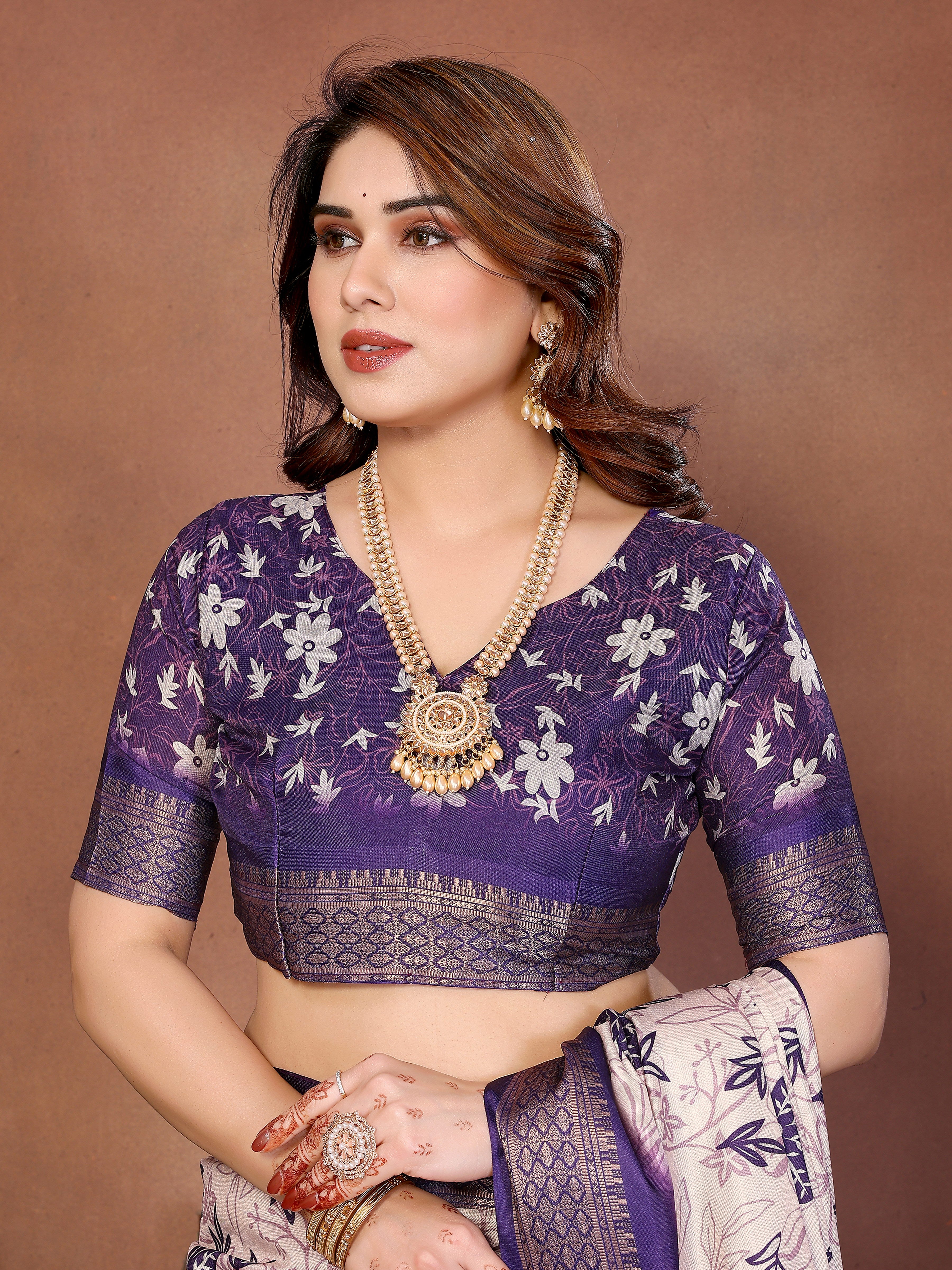 Women Premium Cotton Silk Digital Print Saree