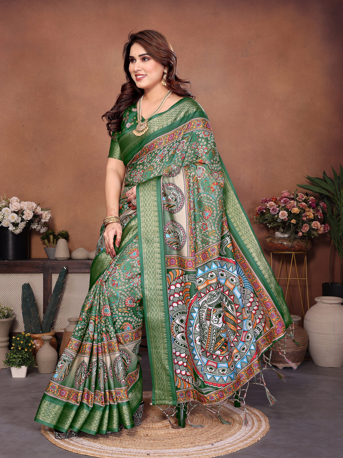 Women Premium Cotton Silk Digital Print Saree