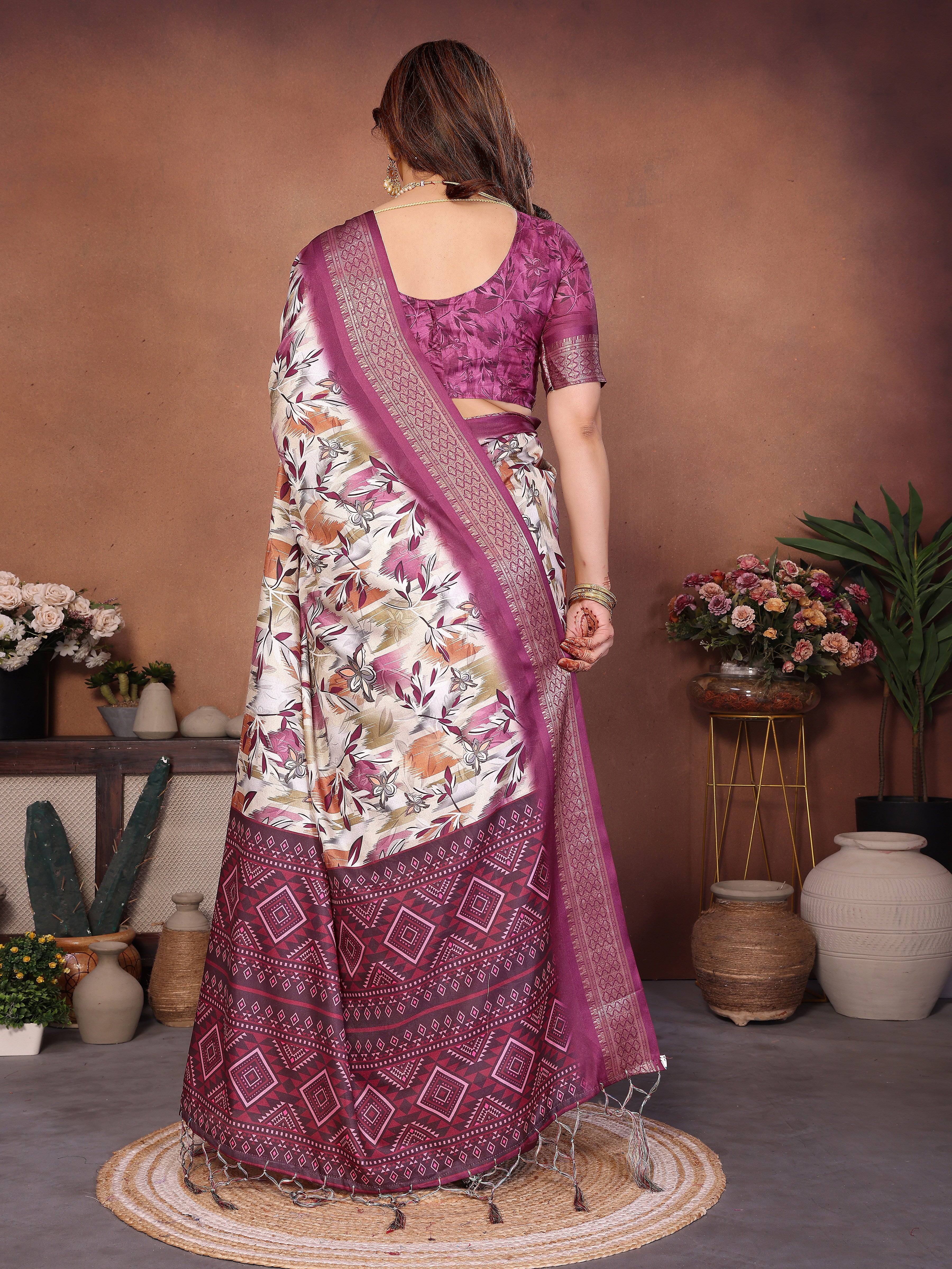 Women Premium Cotton Silk Digital Print Saree