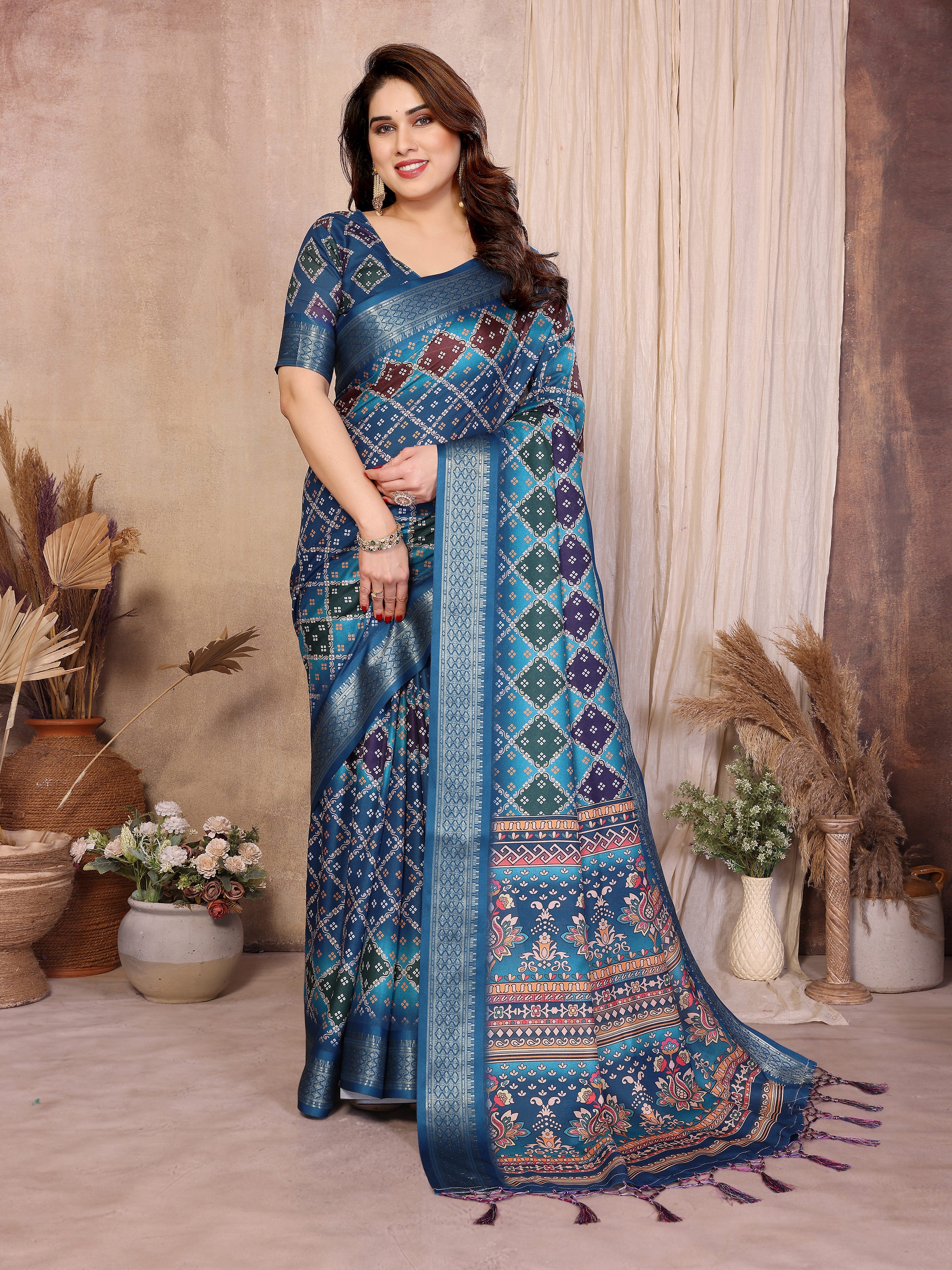Women Traditional Bandhej Designer Saree