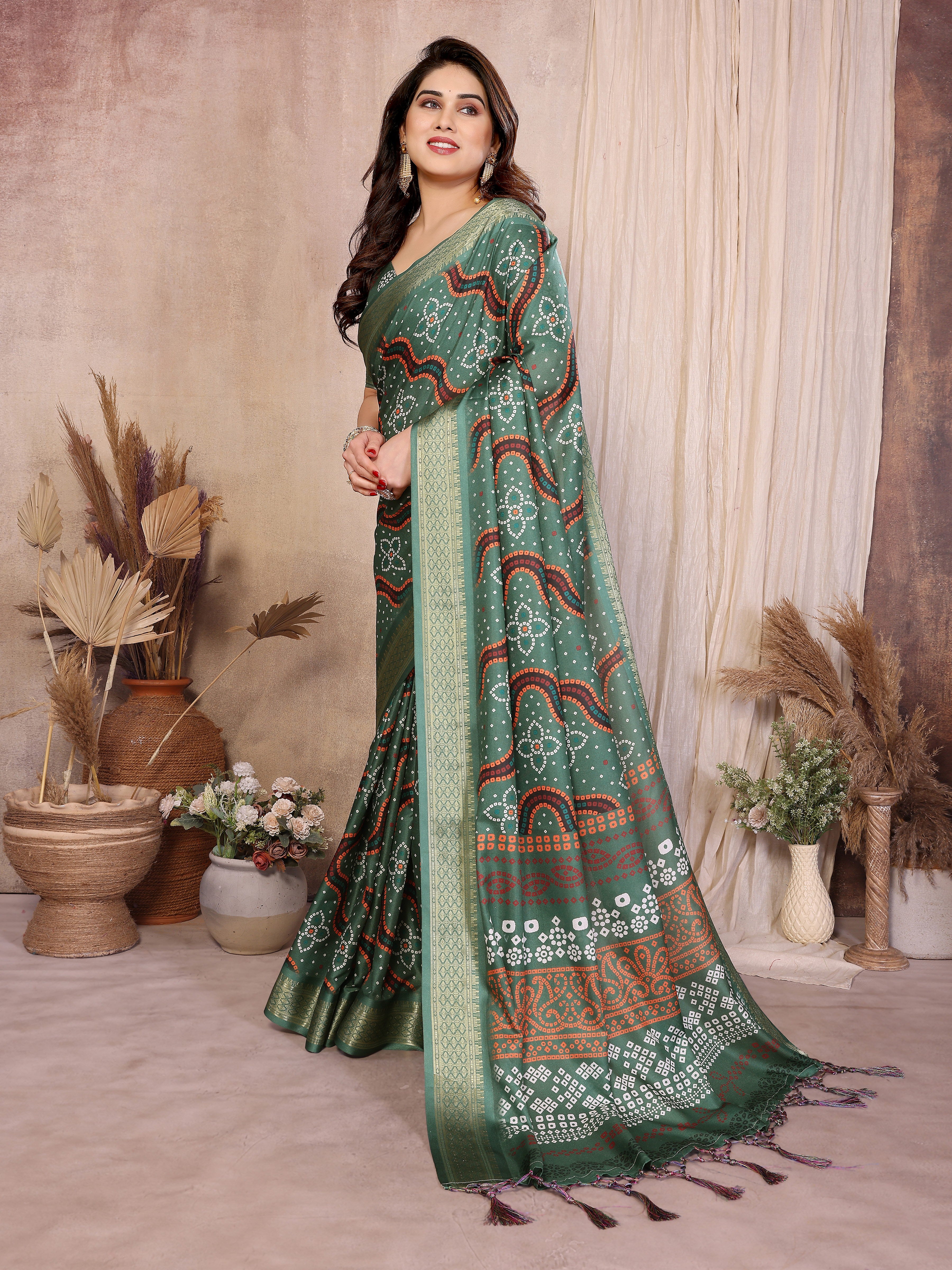 Women Traditional Bandhej Designer Saree