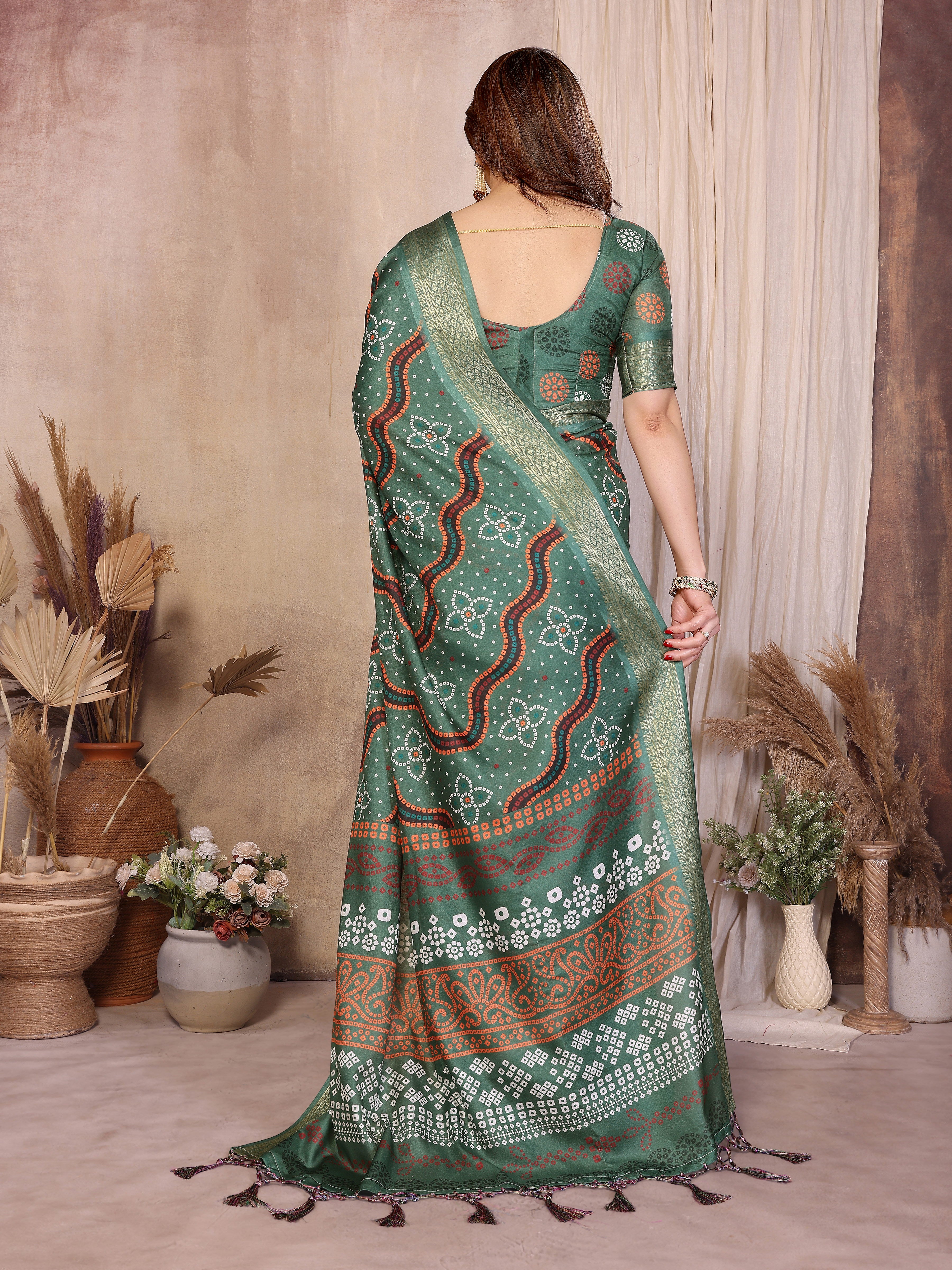 Women Traditional Bandhej Designer Saree