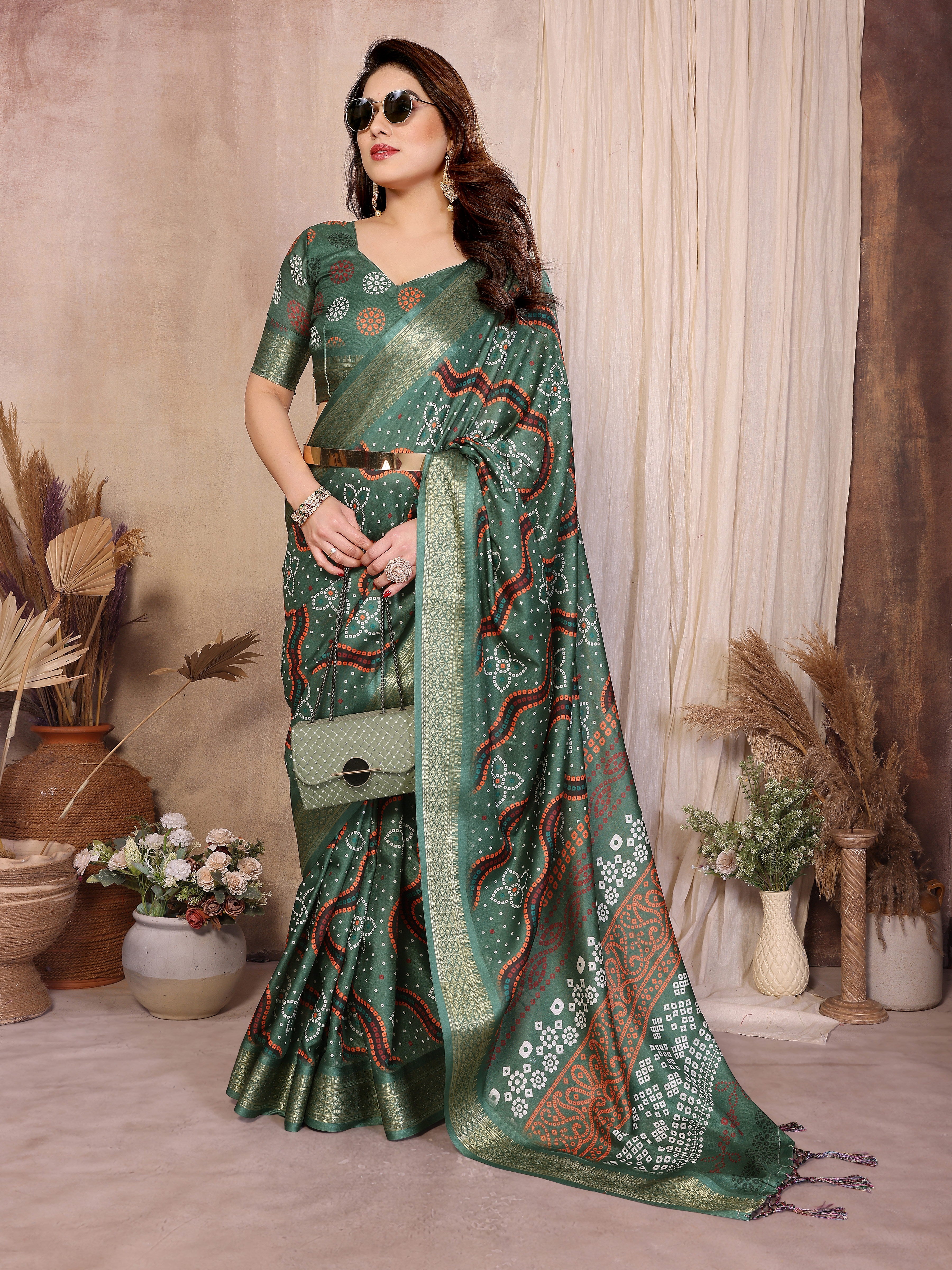 Women Traditional Bandhej Designer Saree