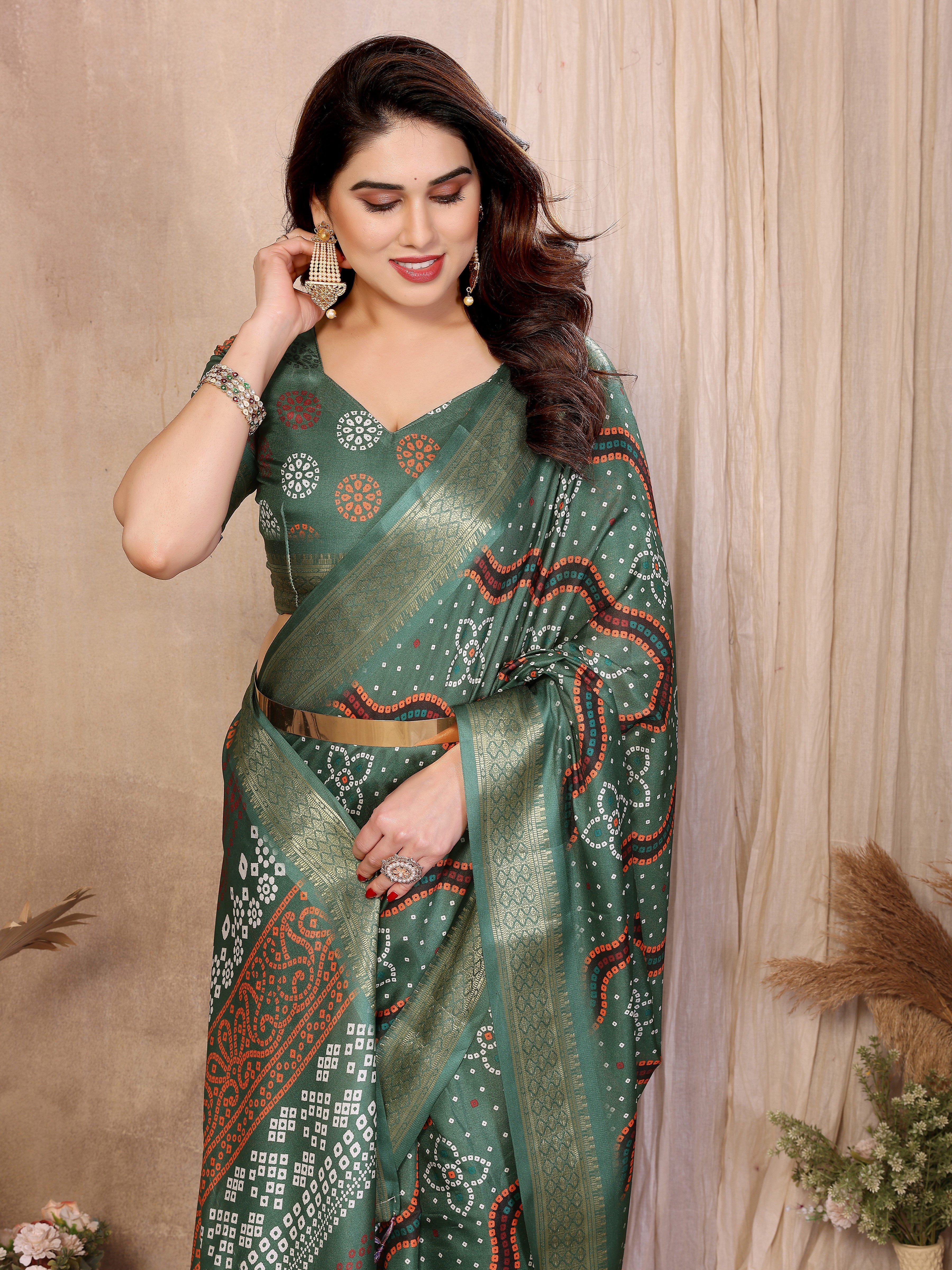 Women Traditional Bandhej Designer Saree