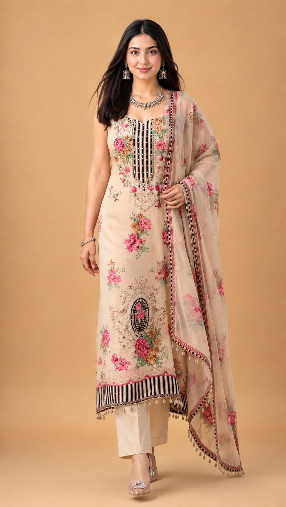 Women Premium Floral Printed Kurta Pant Set with Dupatta