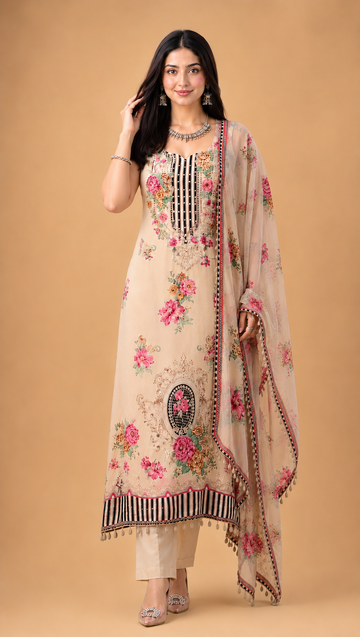 Women Premium Floral Printed Kurta Pant Set with Dupatta