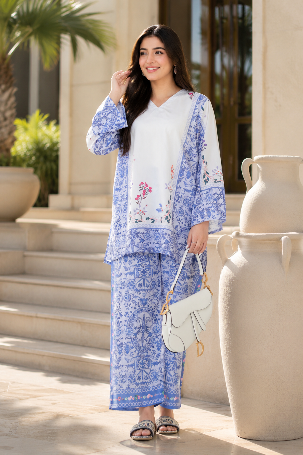 Women Premium Floral Print Co-Ord Set with Palazzo