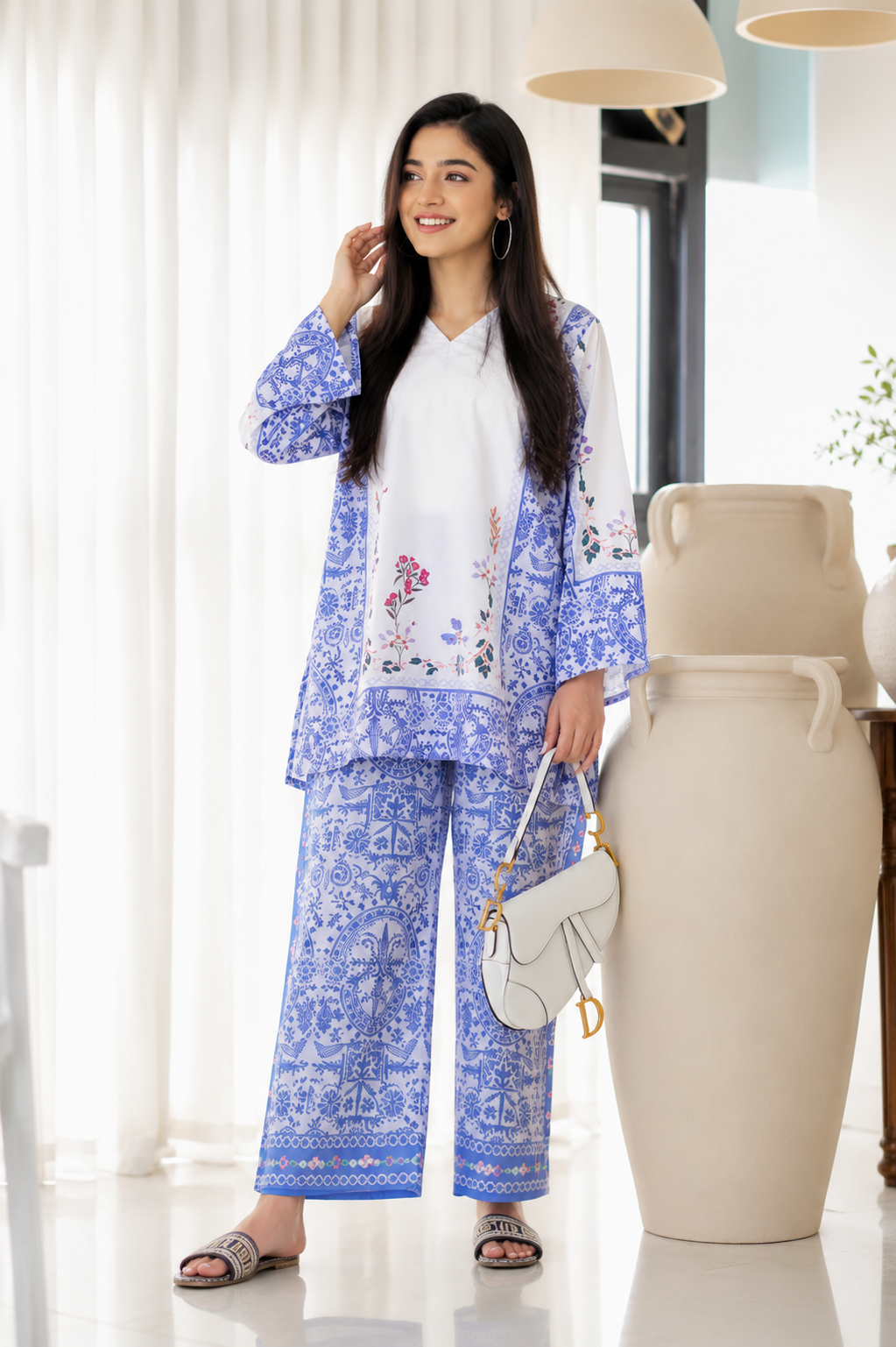 Women Premium Floral Print Co-Ord Set with Palazzo