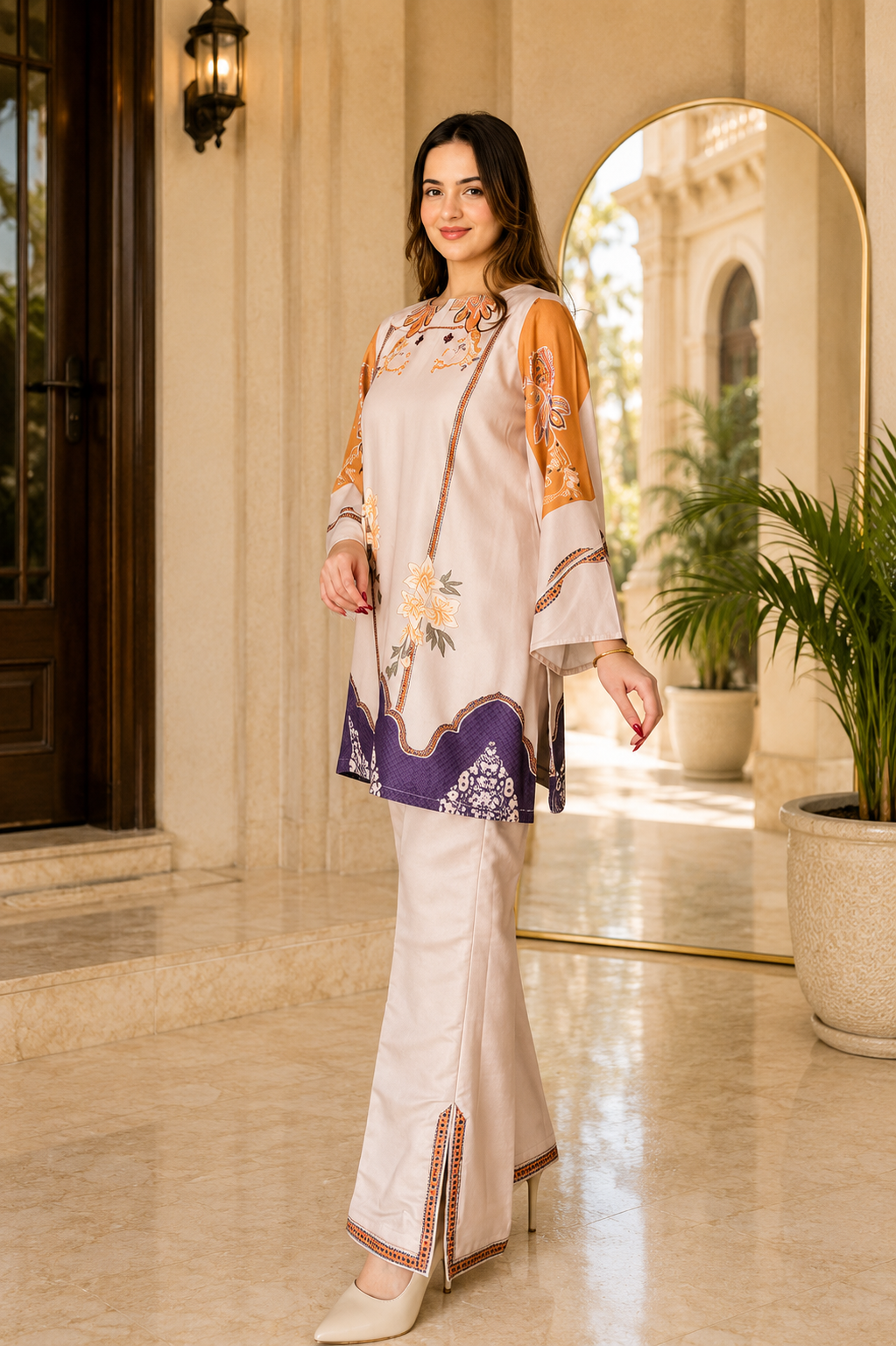 Women Designer Printed Co-Ord Set with Straight Pants
