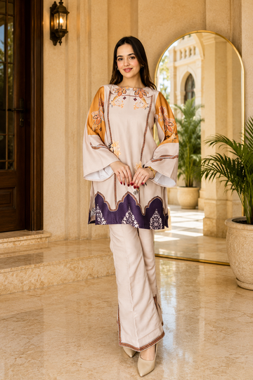 Women Designer Printed Co-Ord Set with Straight Pants