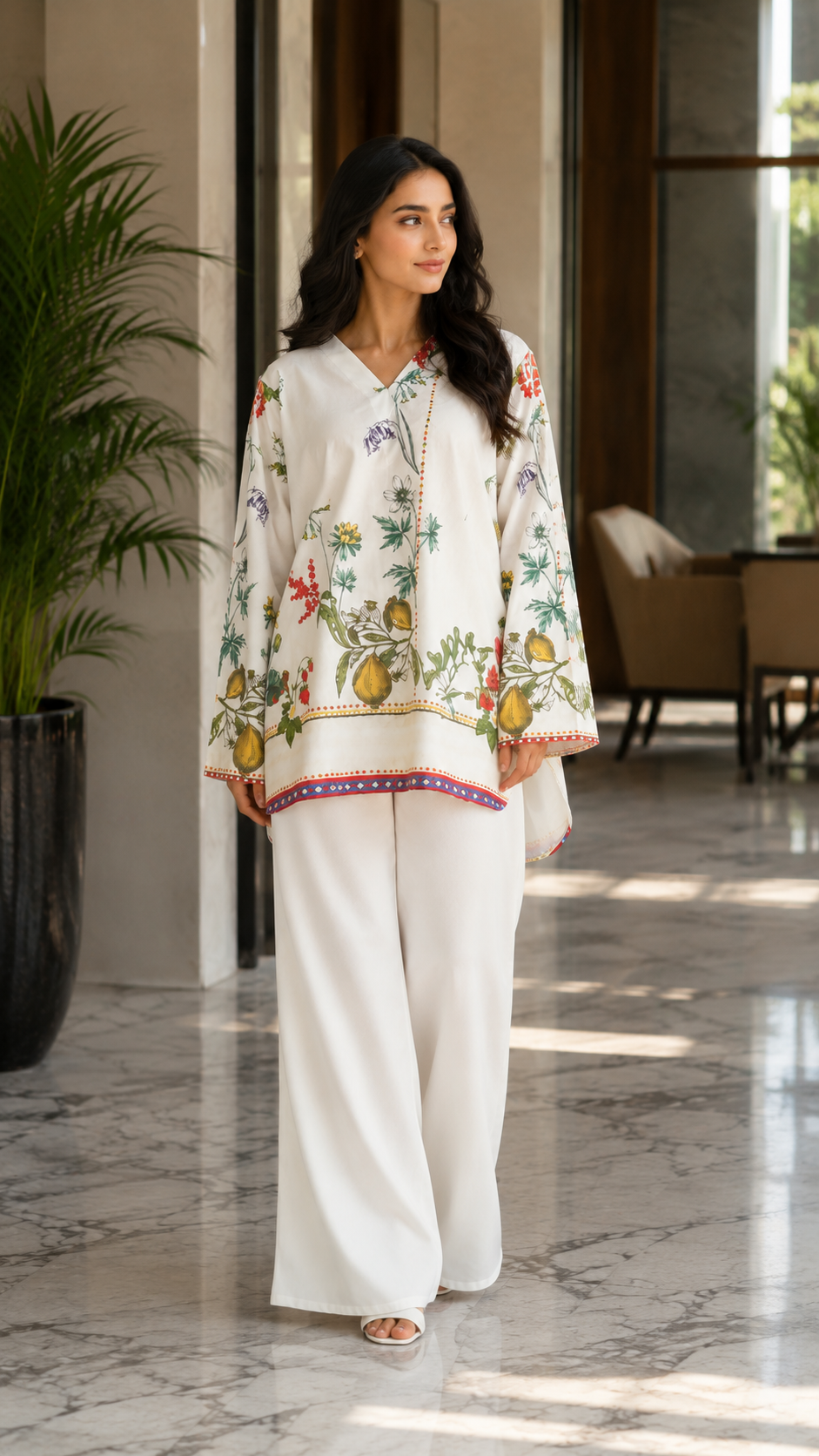 Women Designer Botanical Printed Co-Ord Set