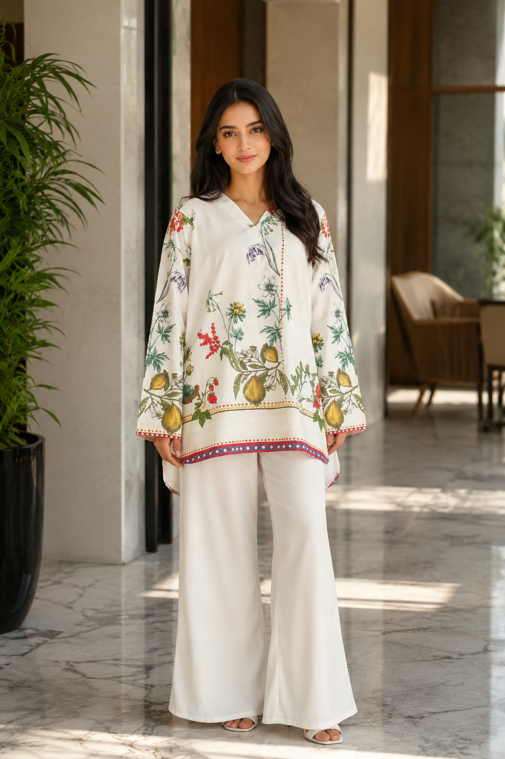 Women Designer Botanical Printed Co-Ord Set