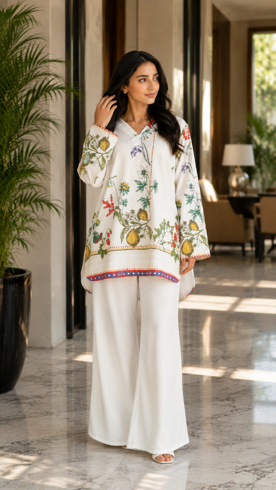 Women Designer Botanical Printed Co-Ord Set