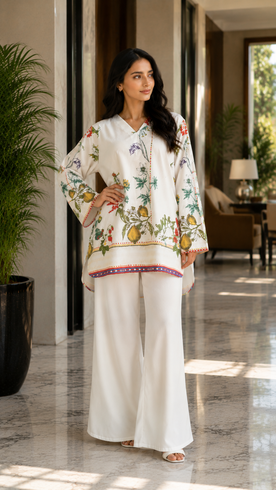 Women Designer Botanical Printed Co-Ord Set