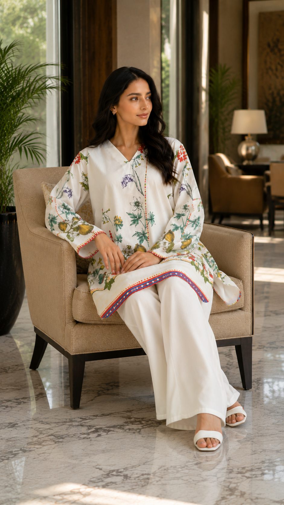 Women Designer Botanical Printed Co-Ord Set