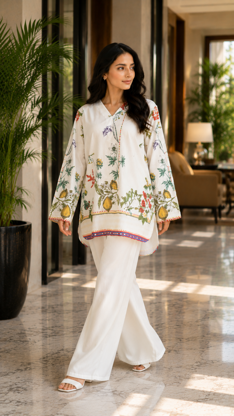 Women Designer Botanical Printed Co-Ord Set