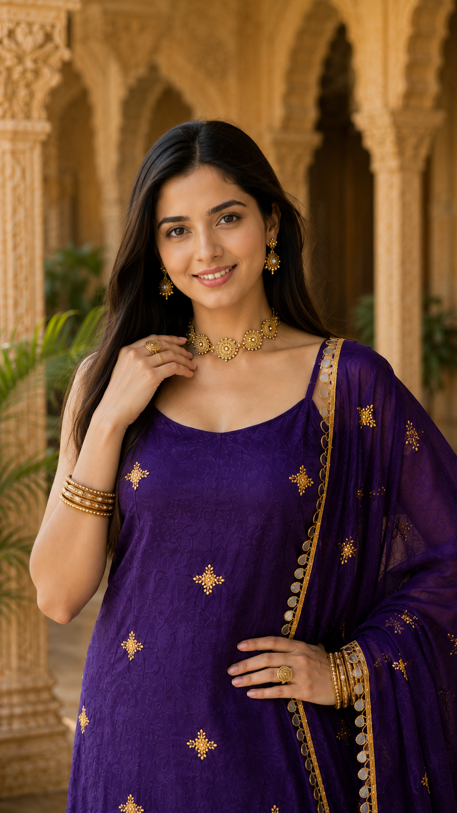 Women Traditional Embroidered Sharara Set