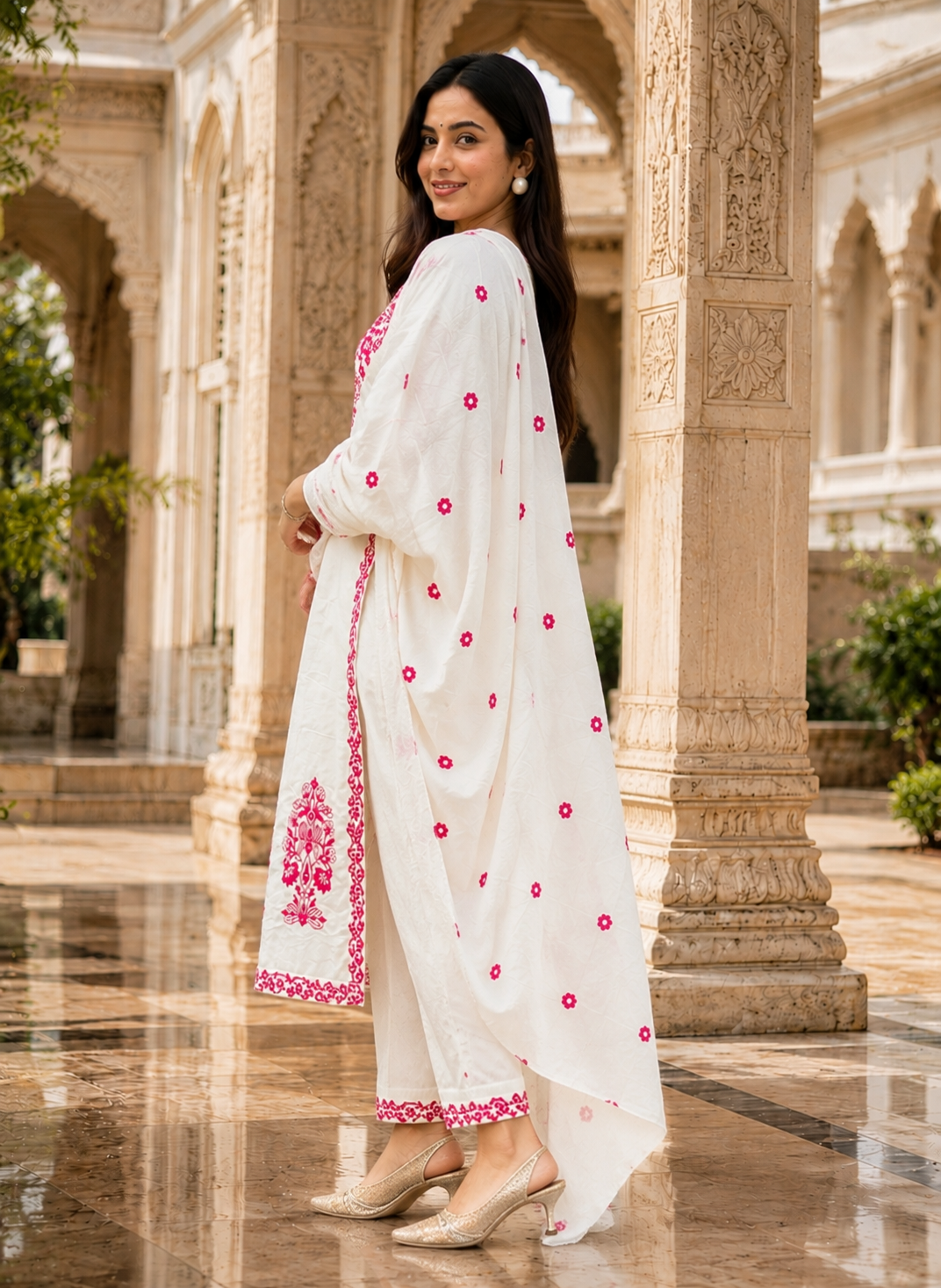 Women Premium Embroidered Kurta Pant Set with Dupatta