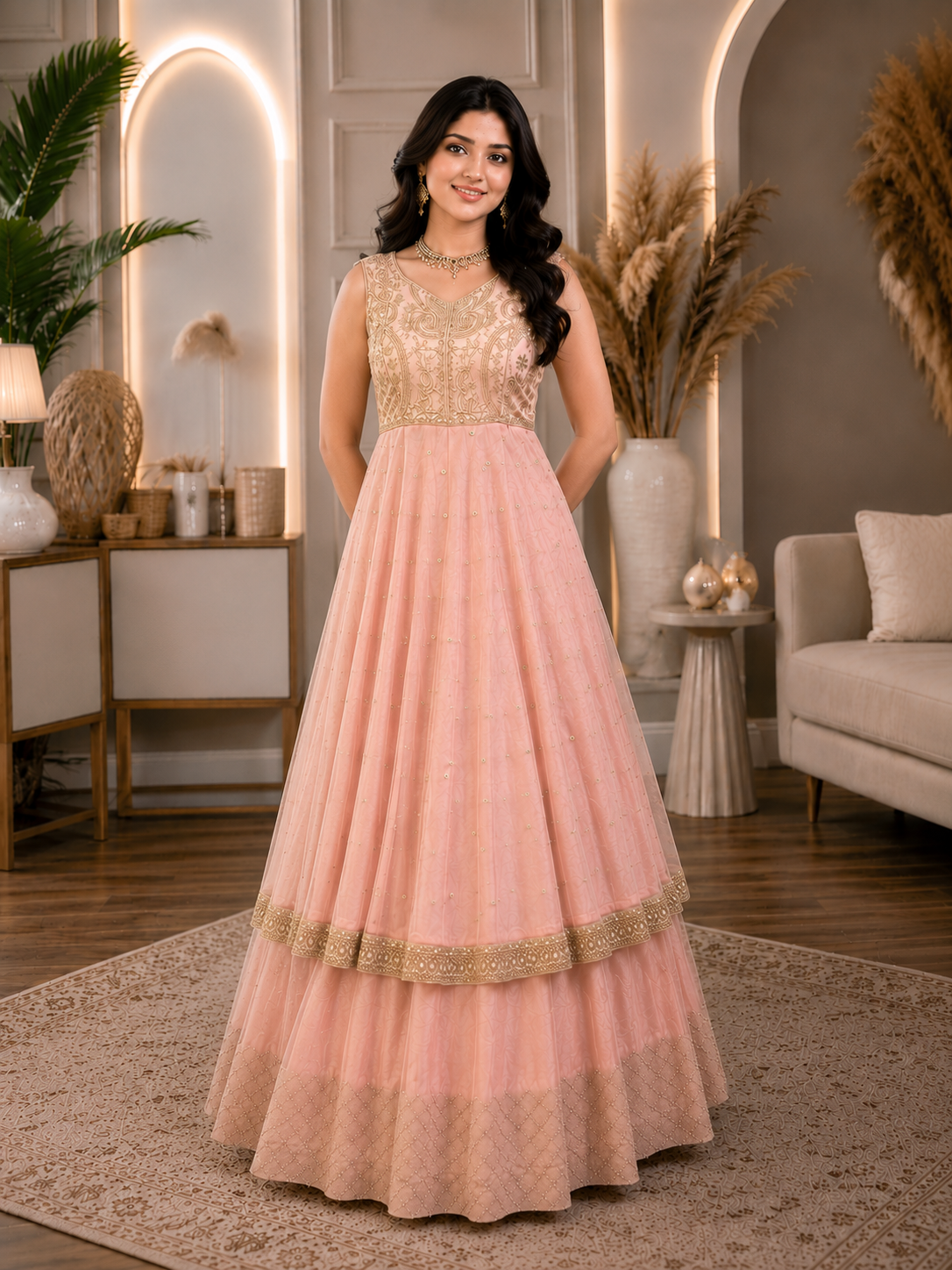 Women Premium Embroidered Anarkali Suit Set with Dupatta