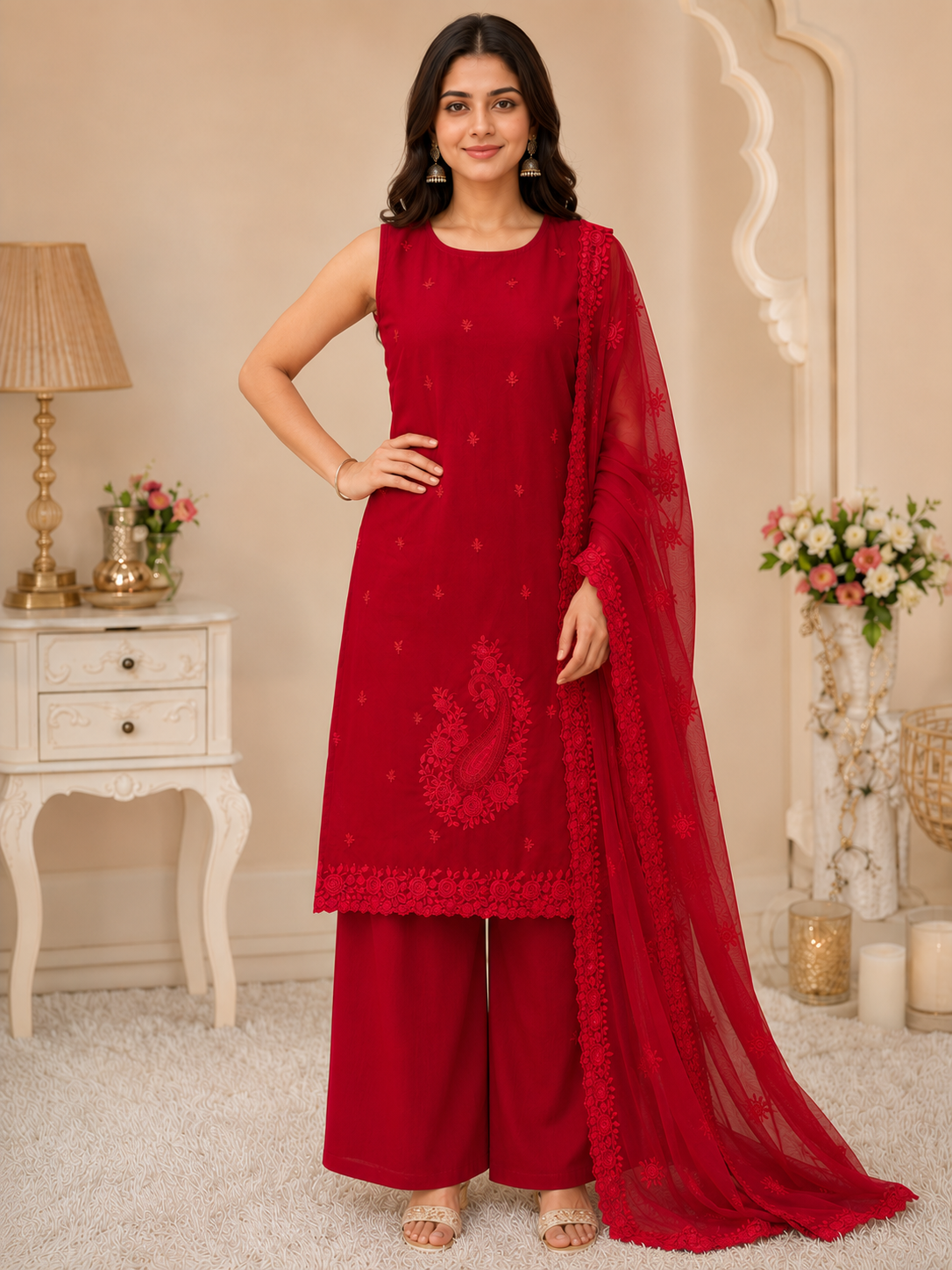 Women Festive Wear Embroidered Kurta Set