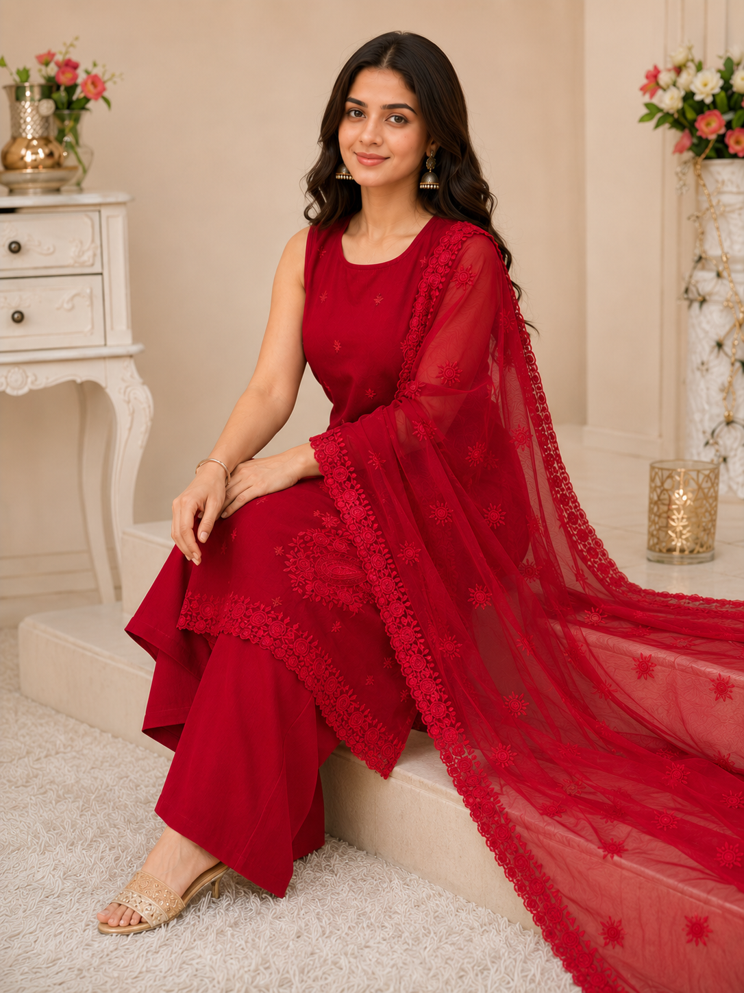 Women Festive Wear Embroidered Kurta Set