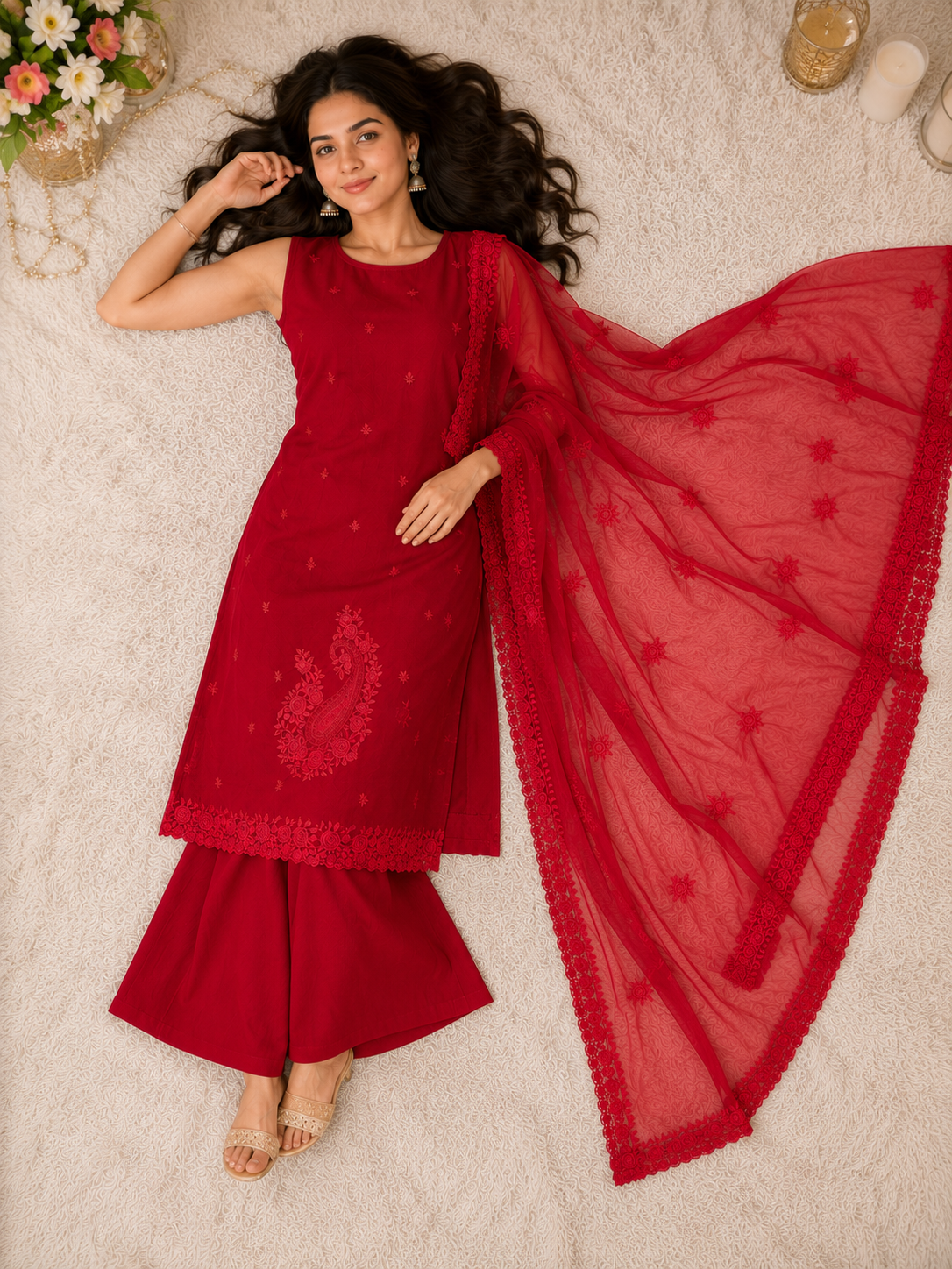 Women Festive Wear Embroidered Kurta Set