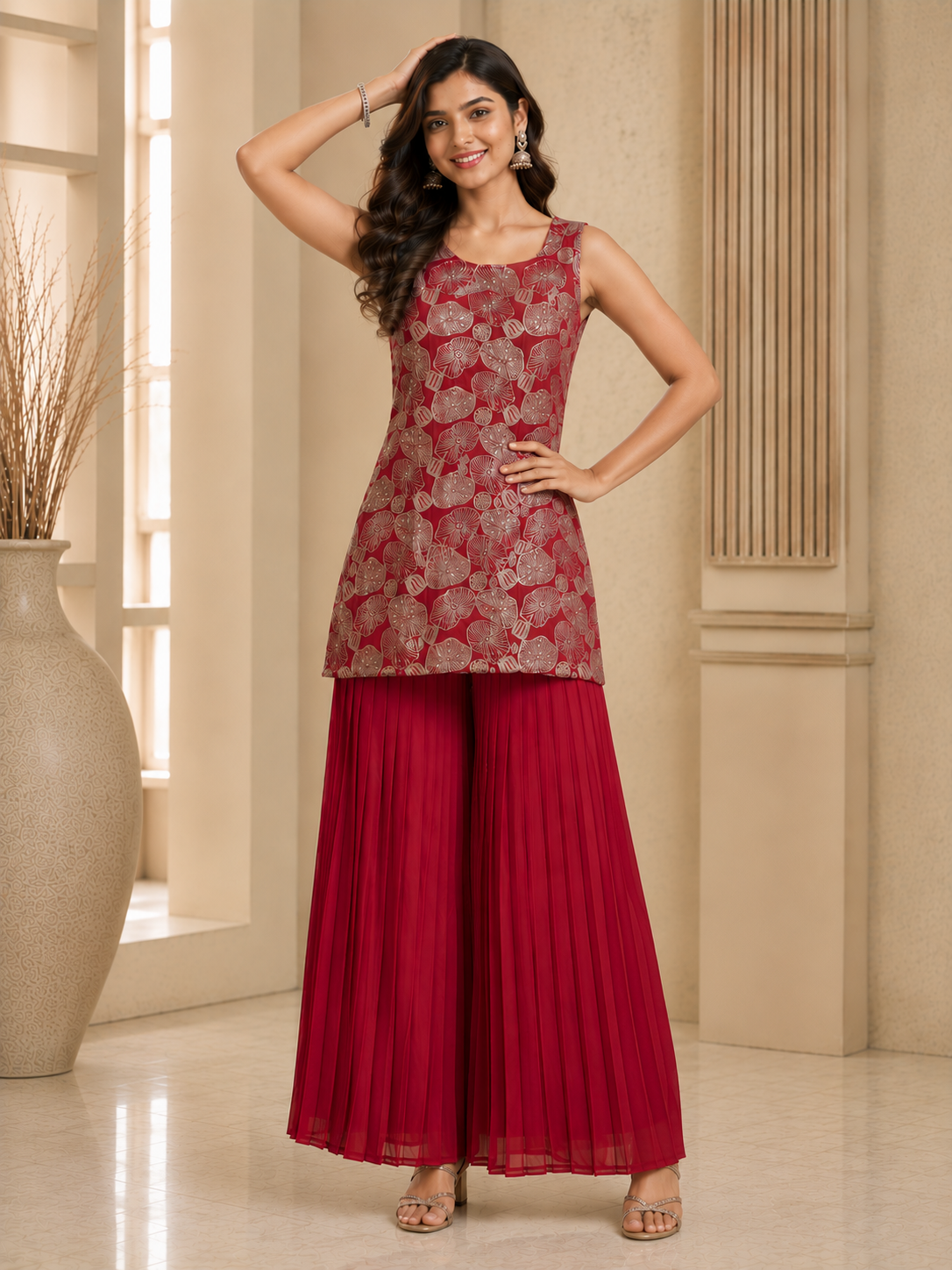 Women Premium Printed Kurta Sharara Set with Dupatta