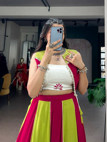 Women Premium Pink & White Designer Lehenga Choli Set with Embroidered Jacket