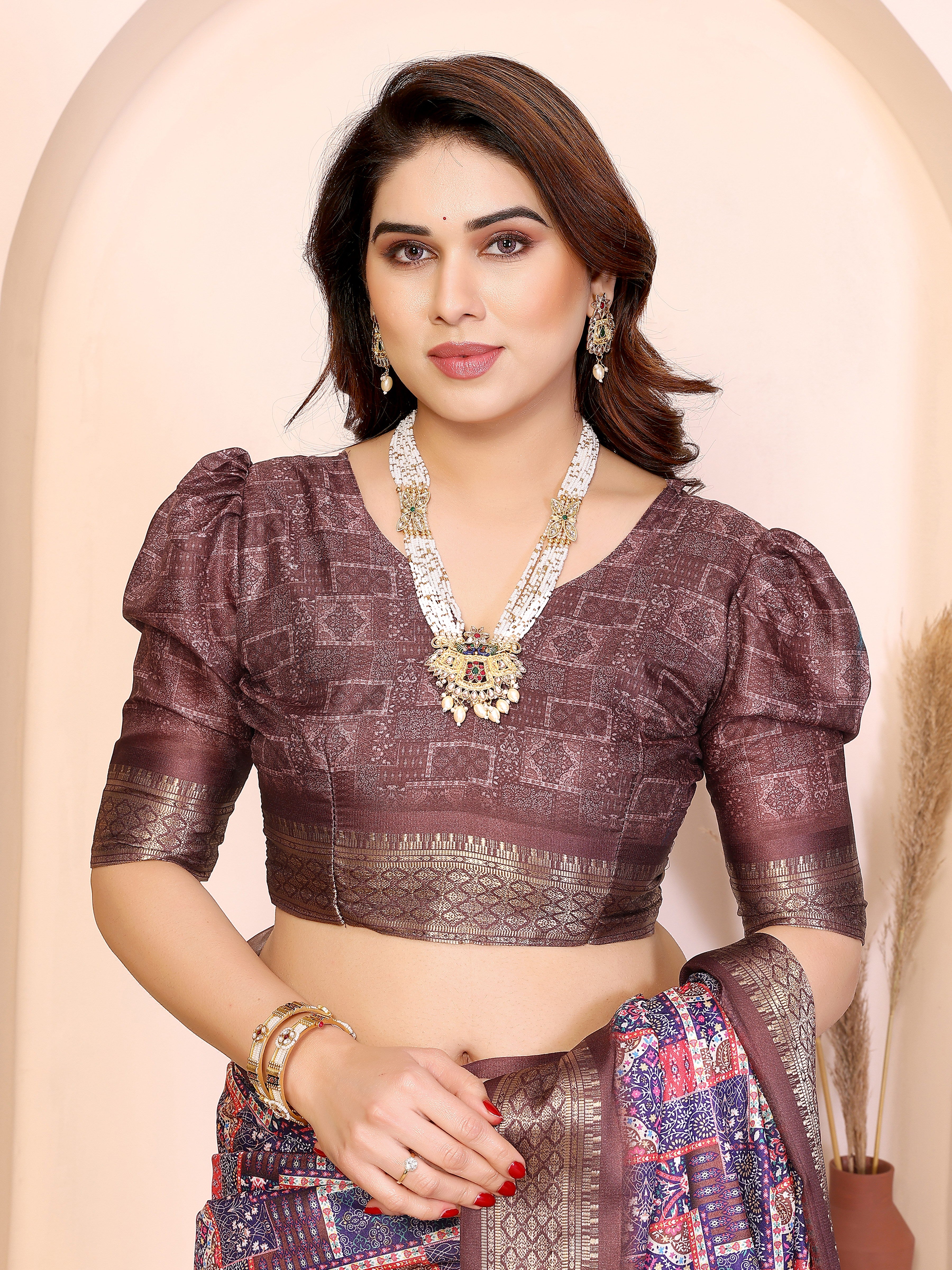 Women Designer Baby Pink Cotton Silk Kalamkari Saree