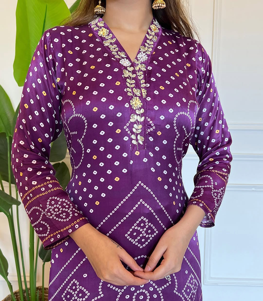 Women Lagadi Patta With Hand Printed and Embroidered Kurti Pent and Dupatta Set