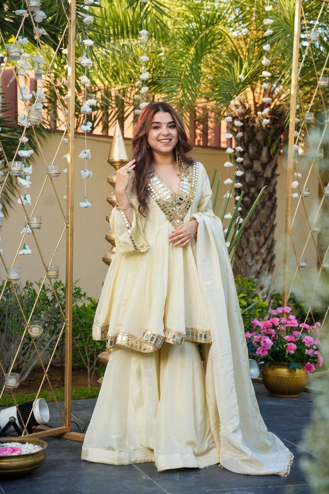 Ivory Sheeshmahal Sharara Suit Set
