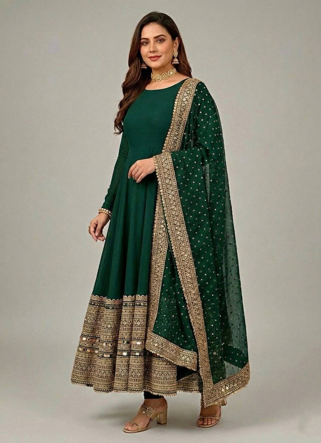 Premium Green Anarkali Suit Set