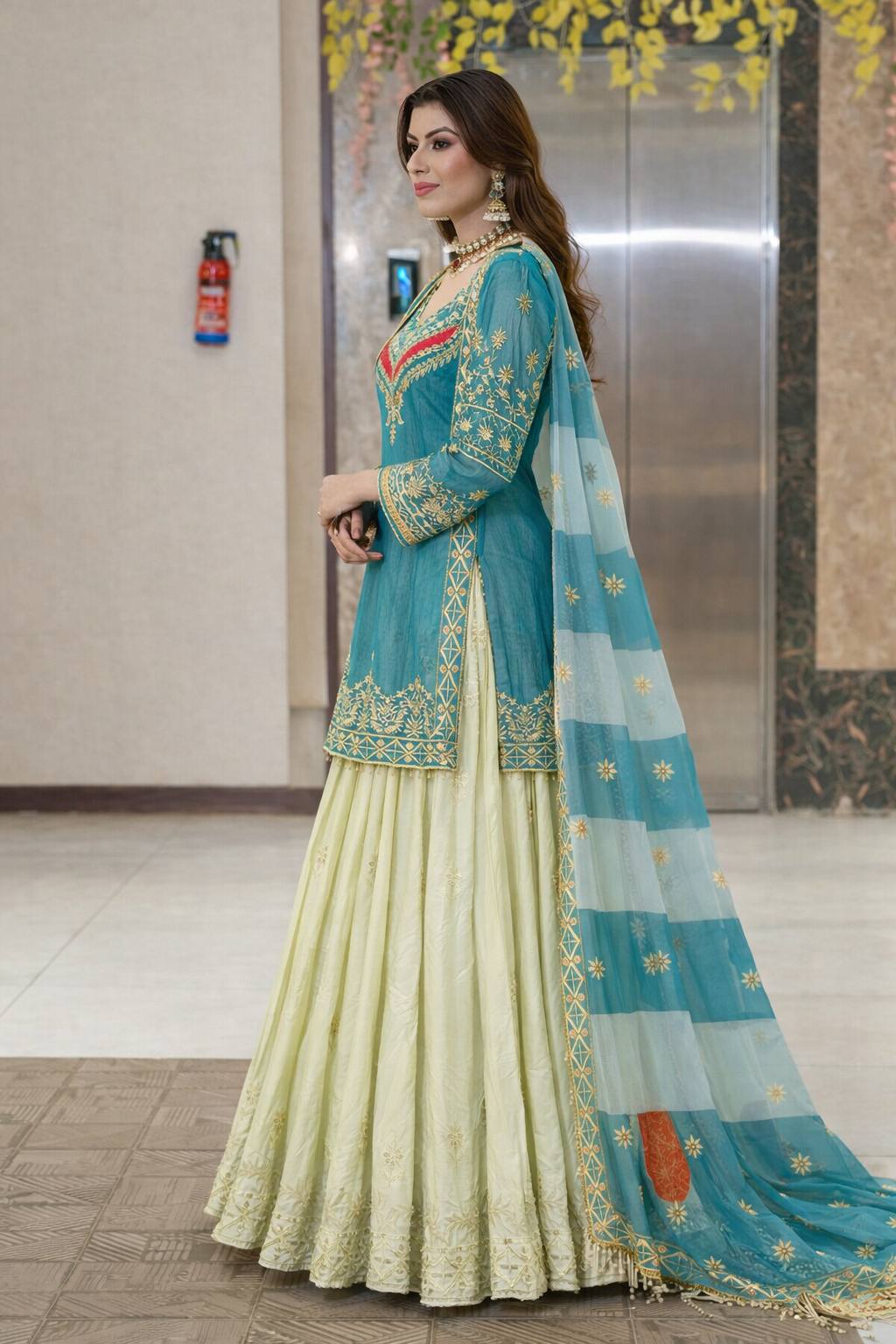 Luxurious Ethnic Suit Set with Exquisite Embroidery Work and Designer Dupatta