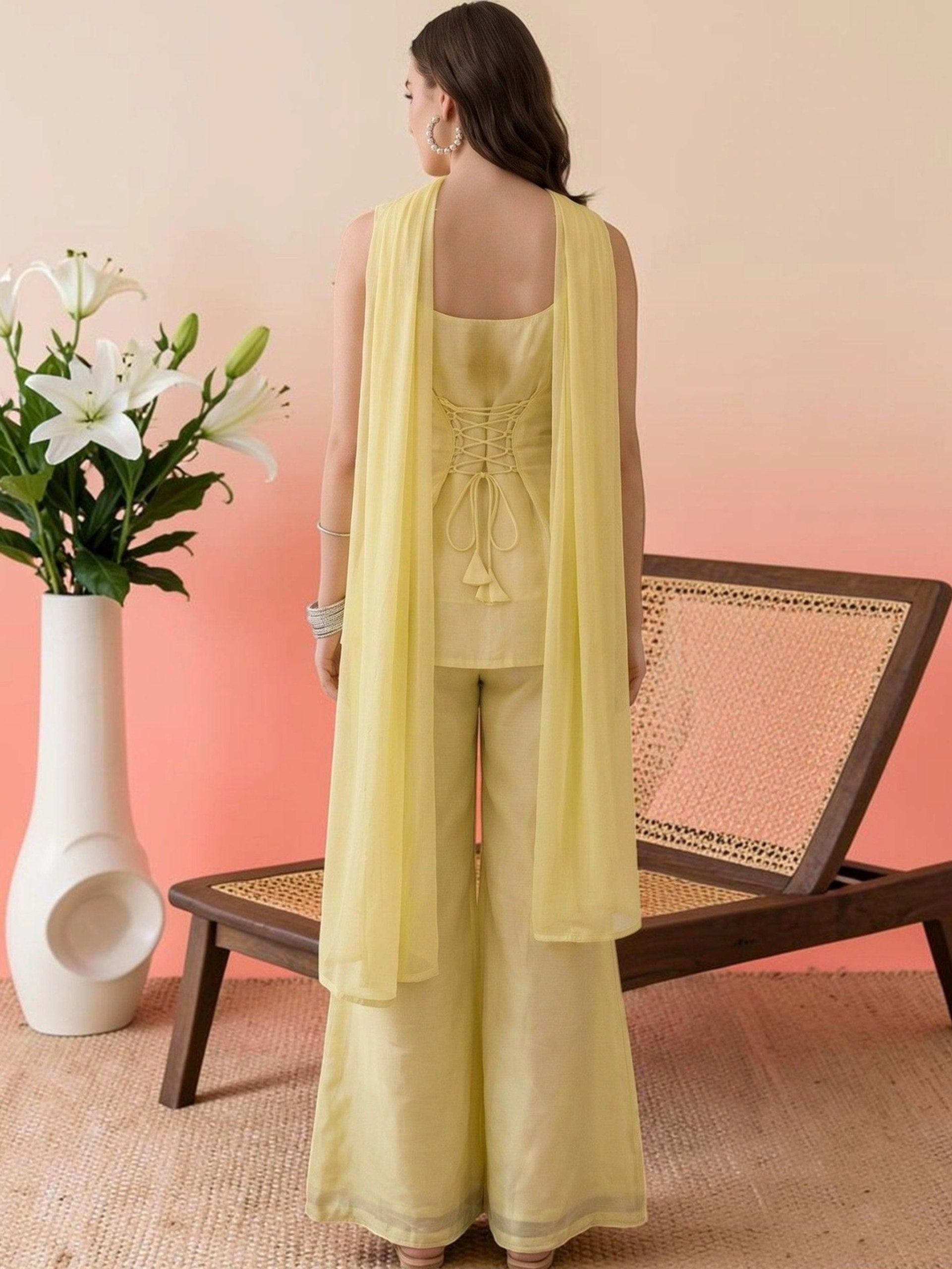 Women Premium Embroidered Sharara Suit Set with Dupatta