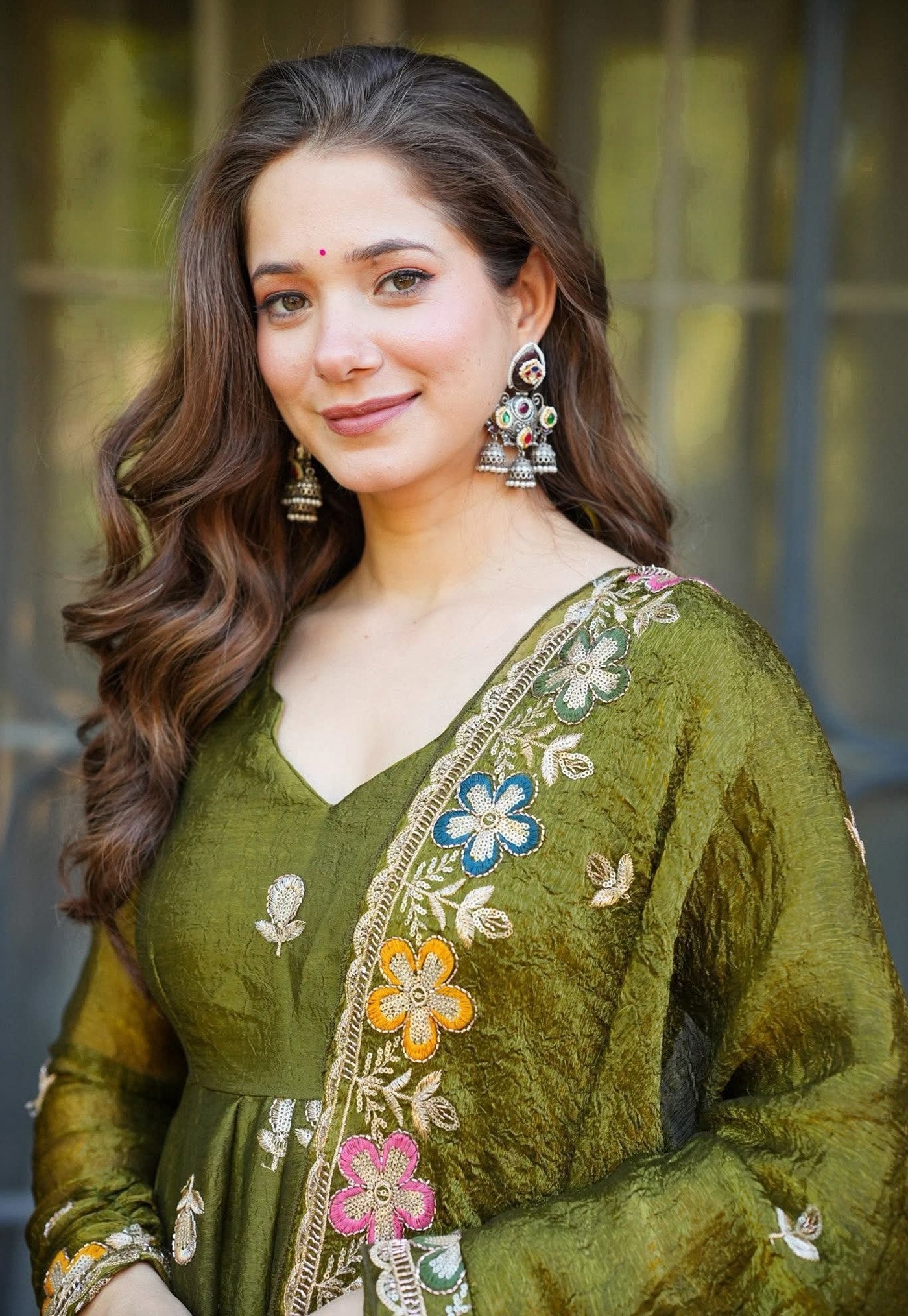 Women Designer Floral Embroidered Anarkali Suit Set